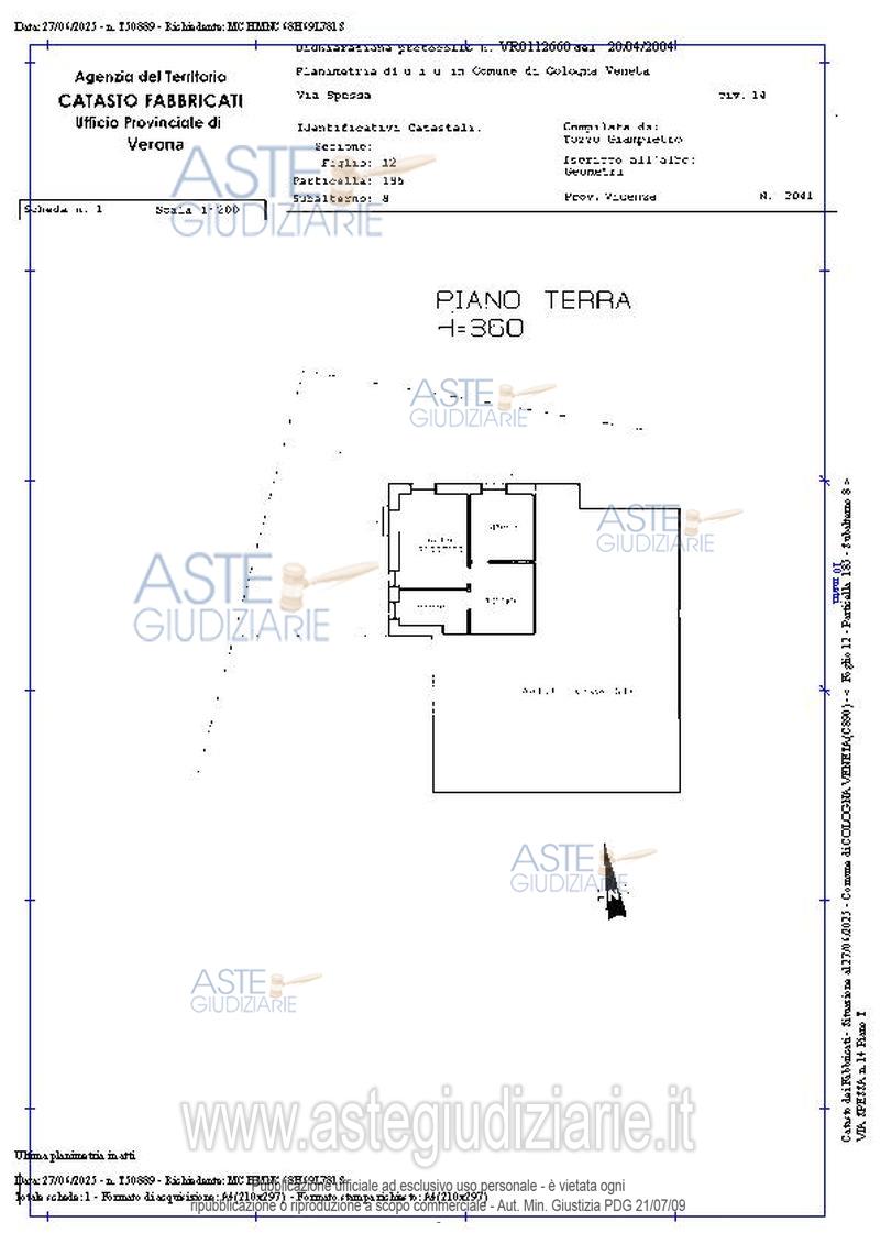 Planimetria del bene