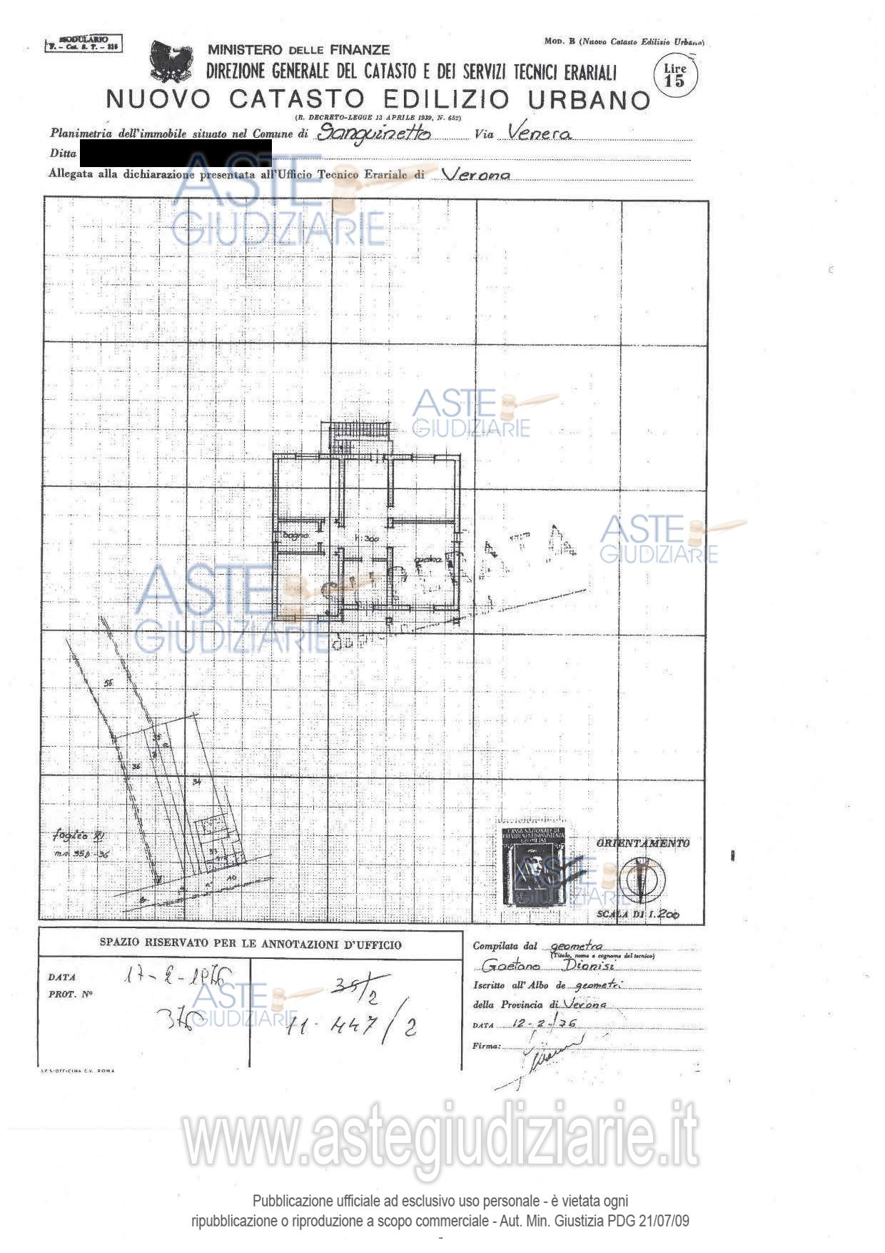 Planimetria del bene
