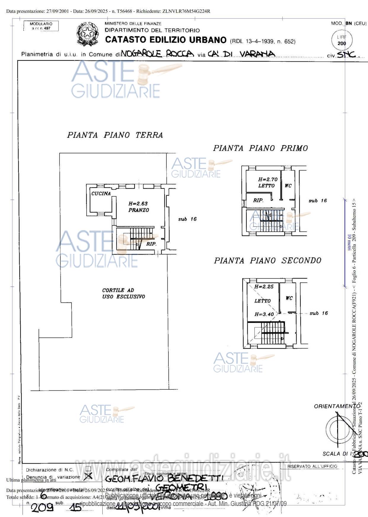 Planimetria del bene