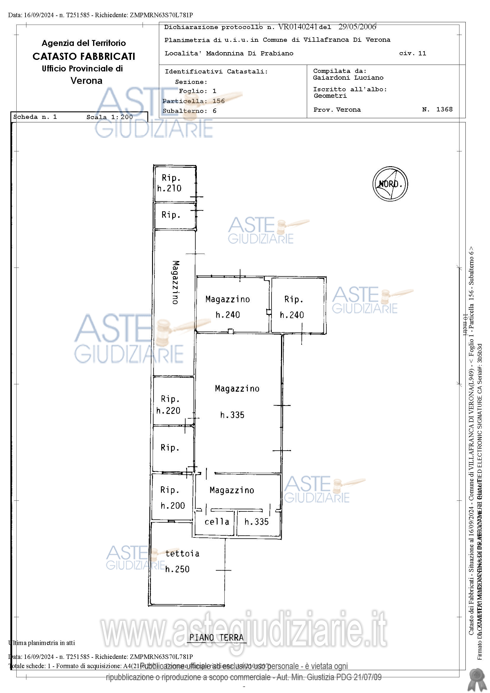 Planimetria del bene