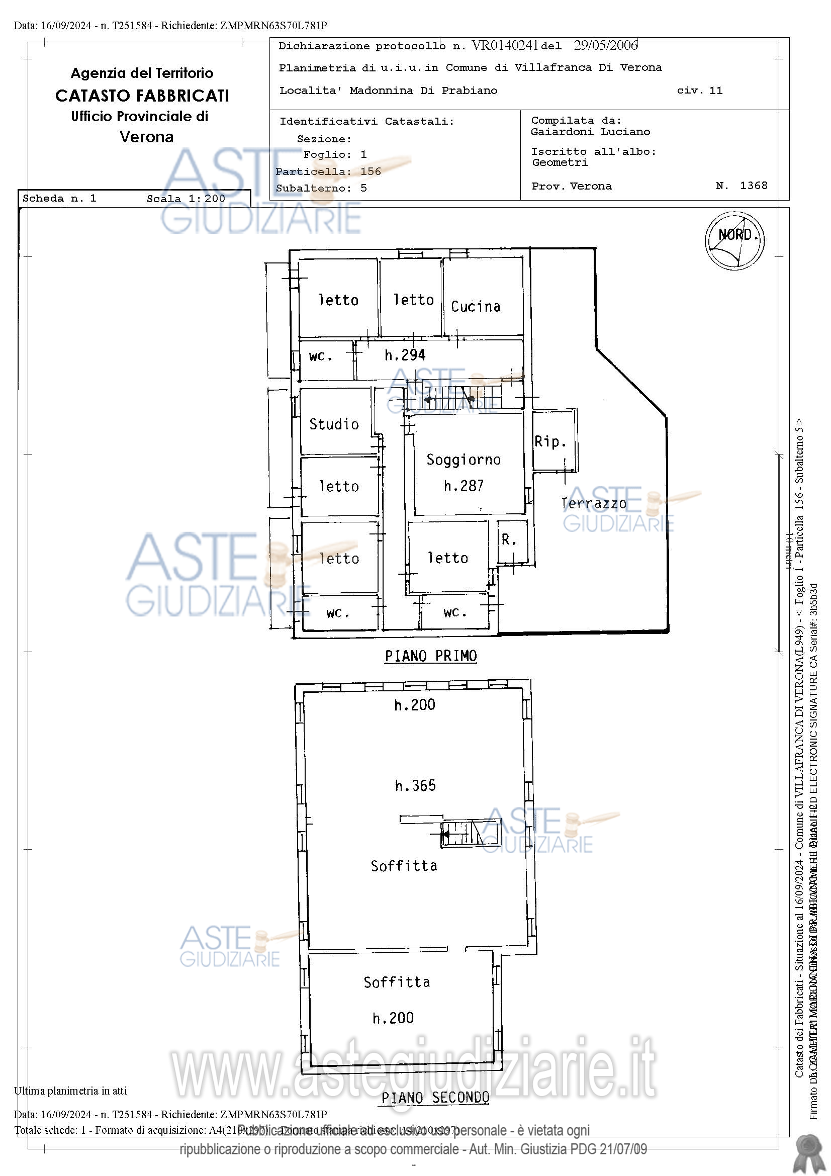 Planimetria del bene