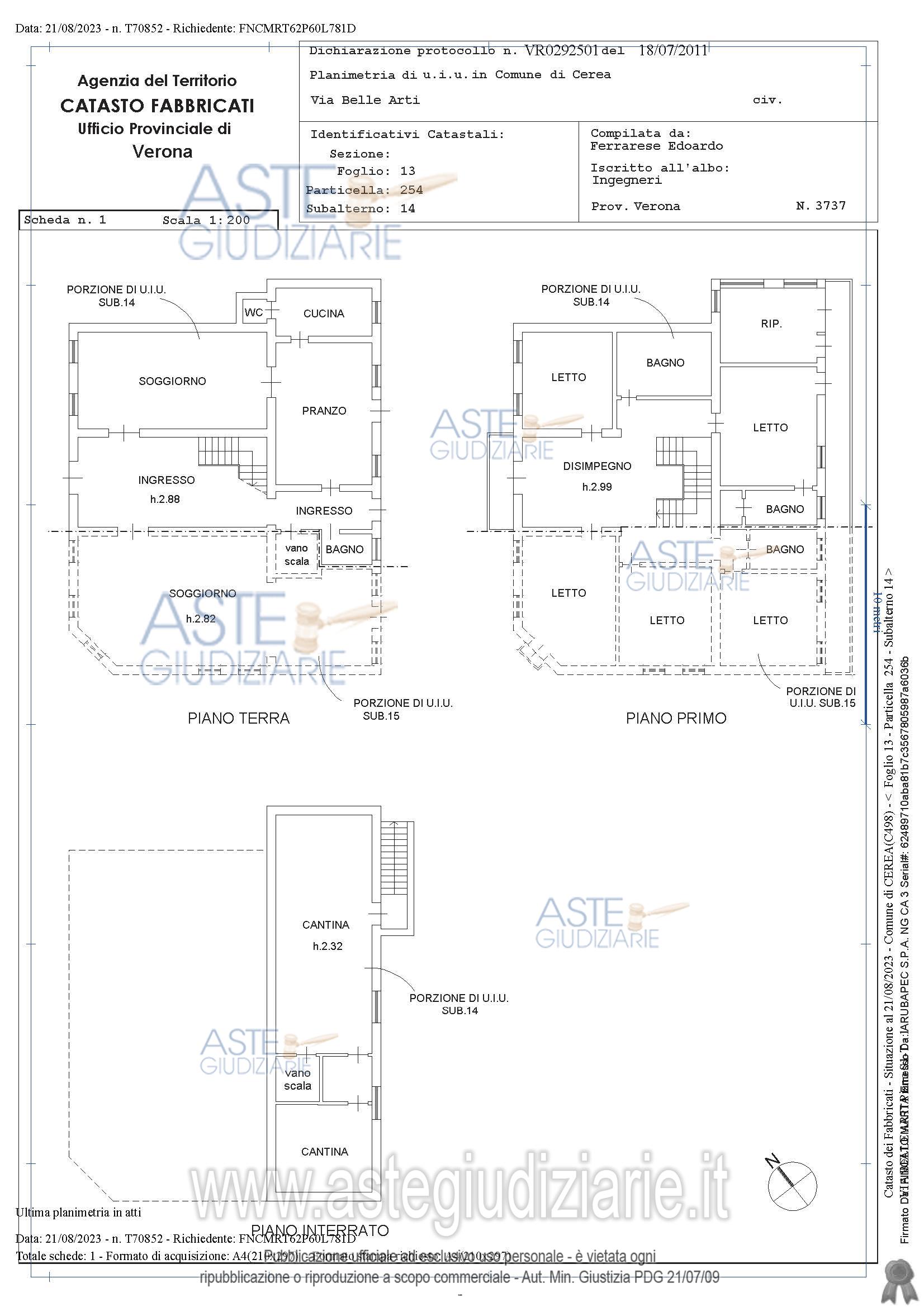 Planimetria del bene