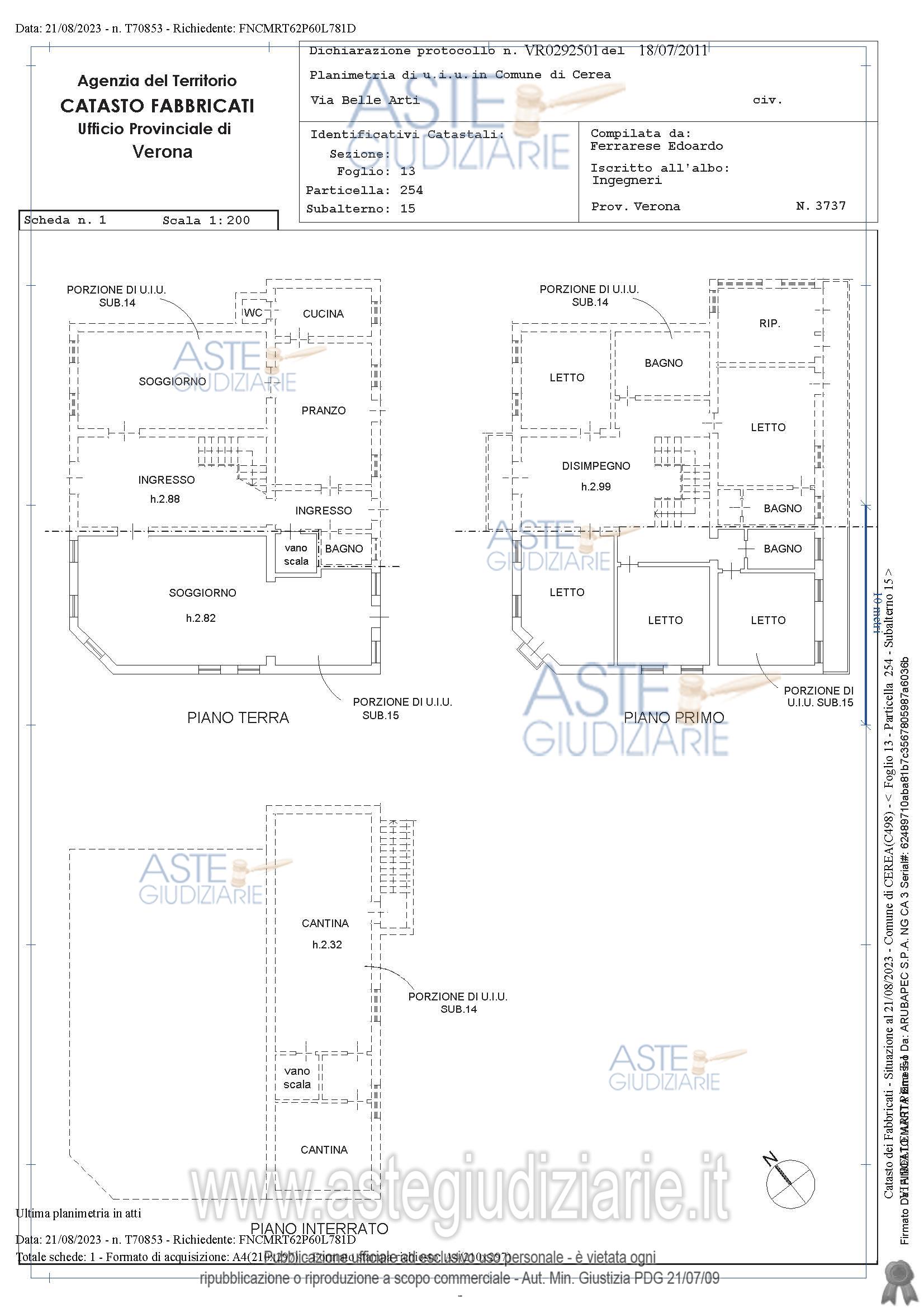 Planimetria del bene