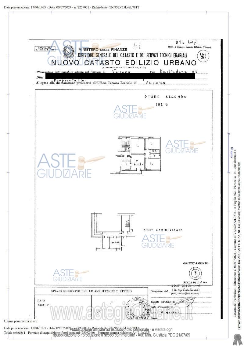 Planimetria del bene