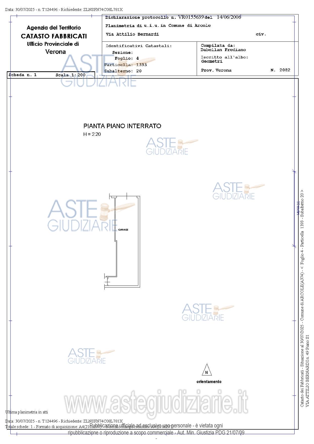 Planimetria del bene