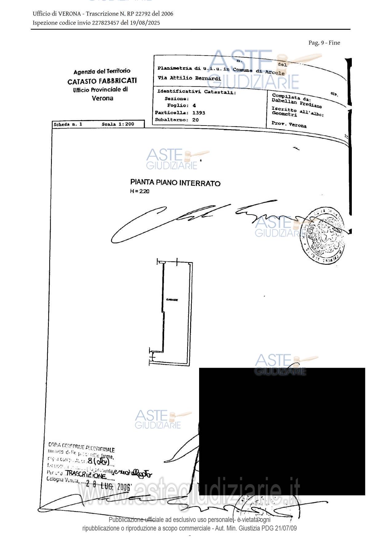 Planimetria del bene