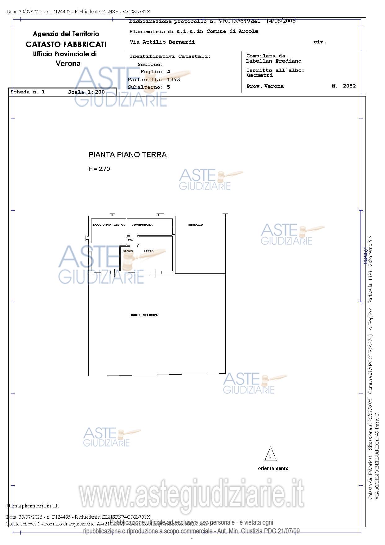 Planimetria del bene