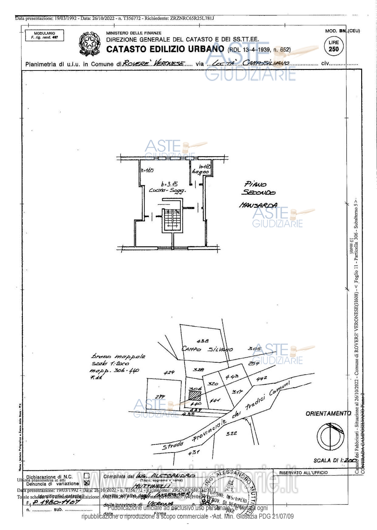 Planimetria del bene