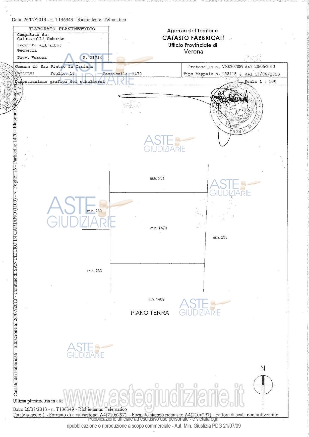 Planimetria del bene