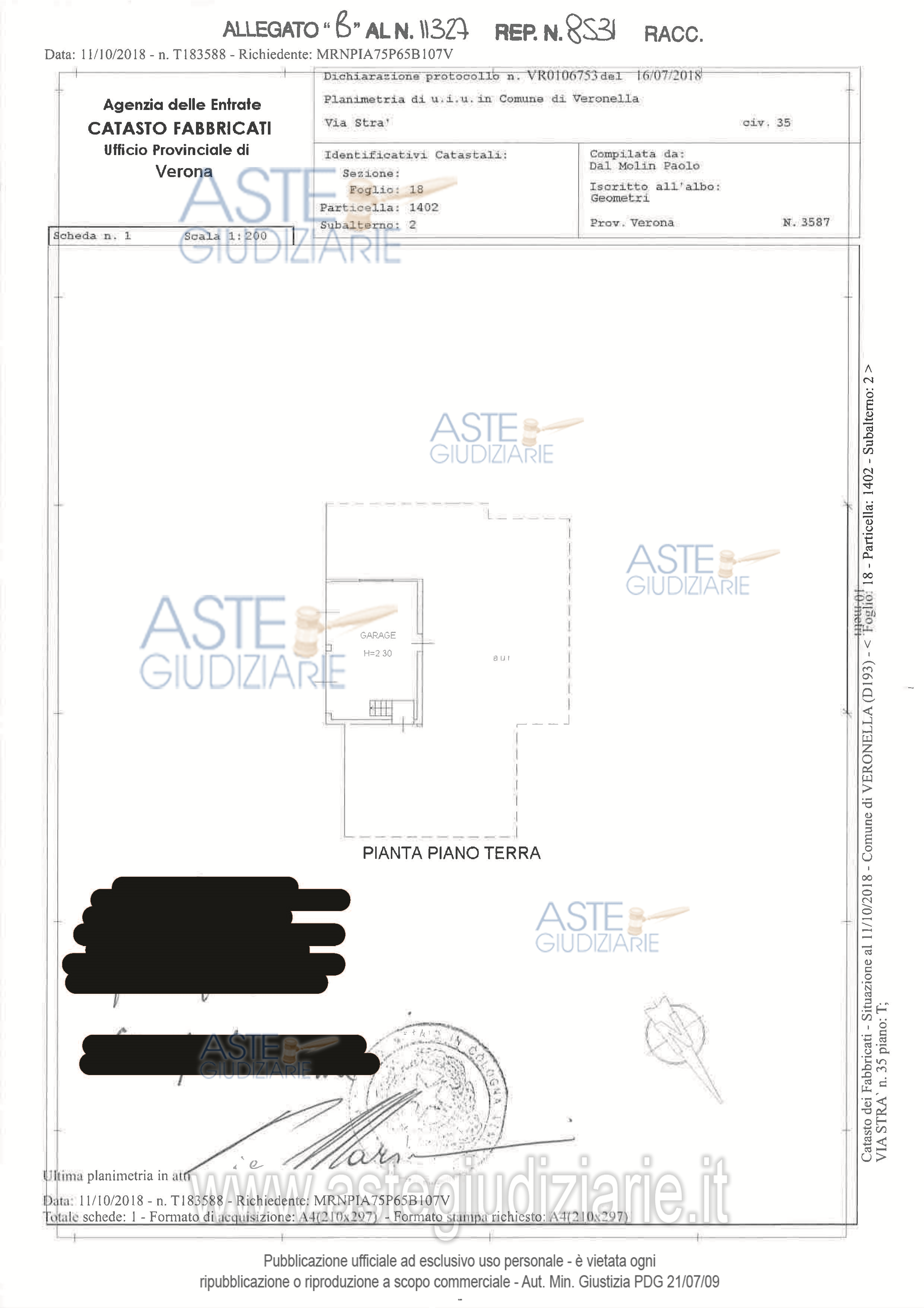 Planimetria del bene