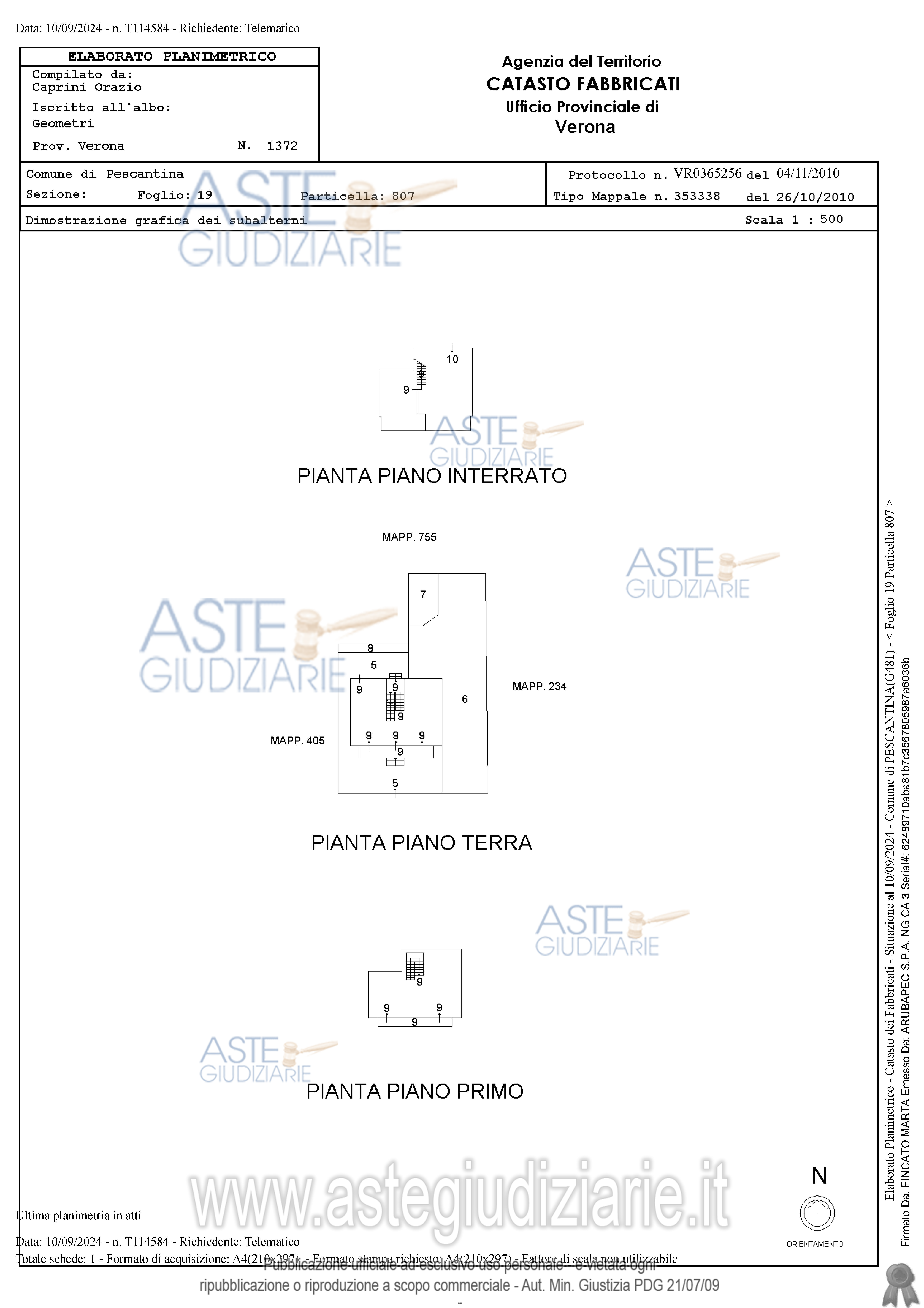Planimetria del bene