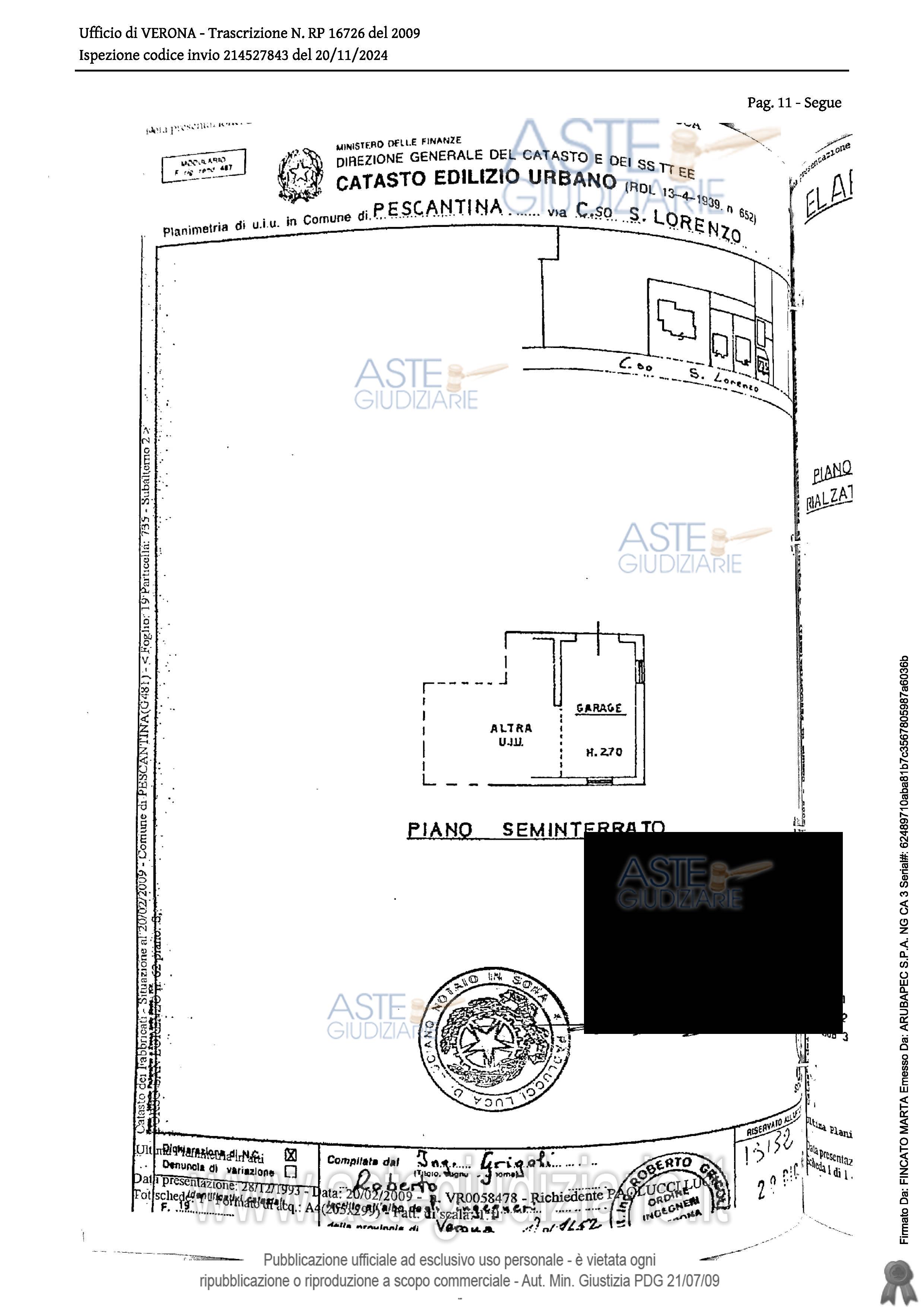 Planimetria del bene