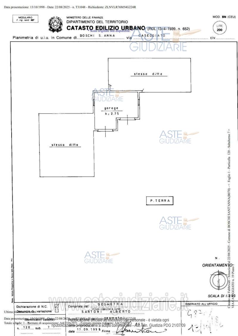 Planimetria del bene