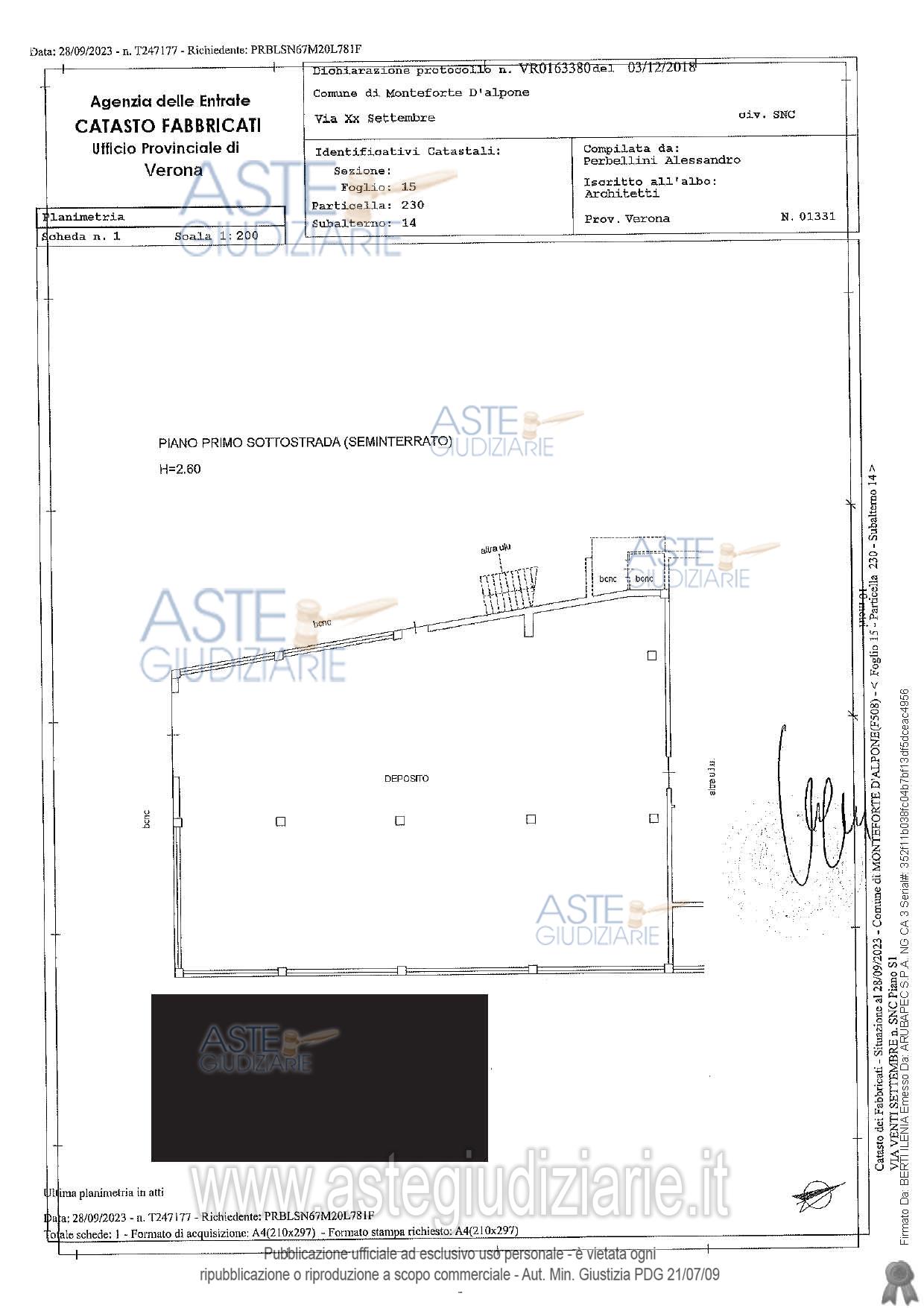 Planimetria del bene