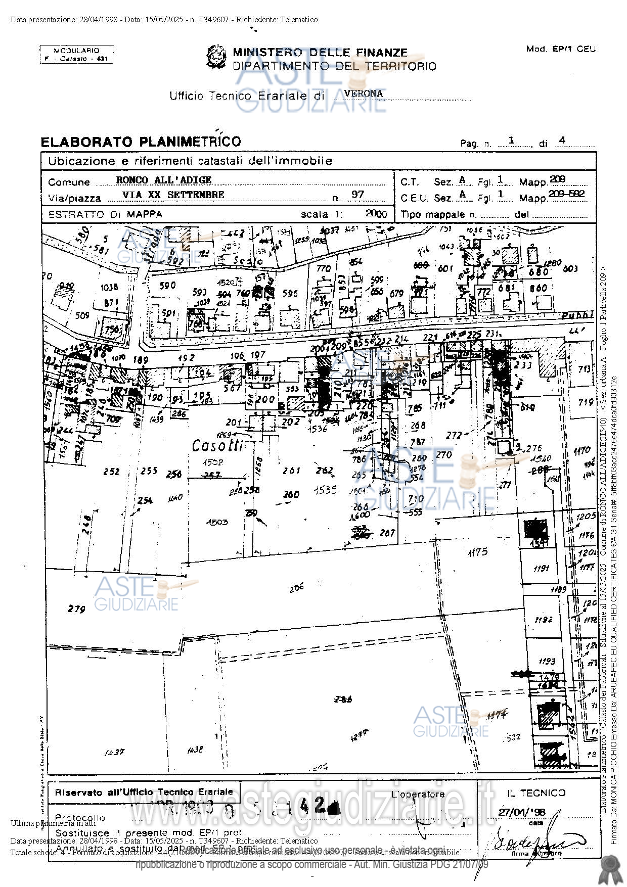 Planimetria del bene