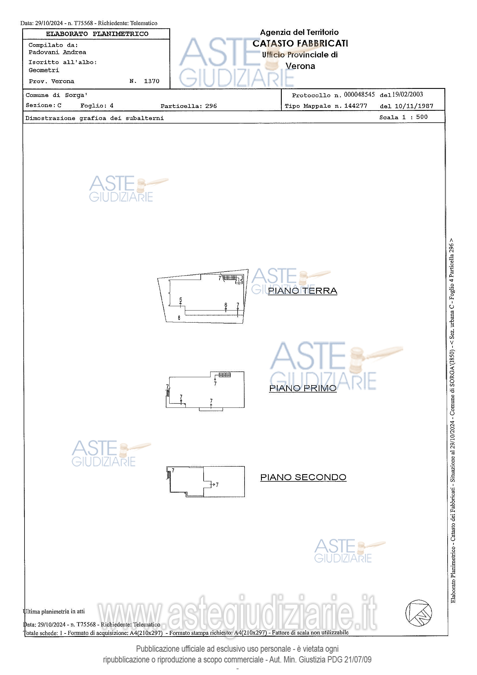 Planimetria del bene