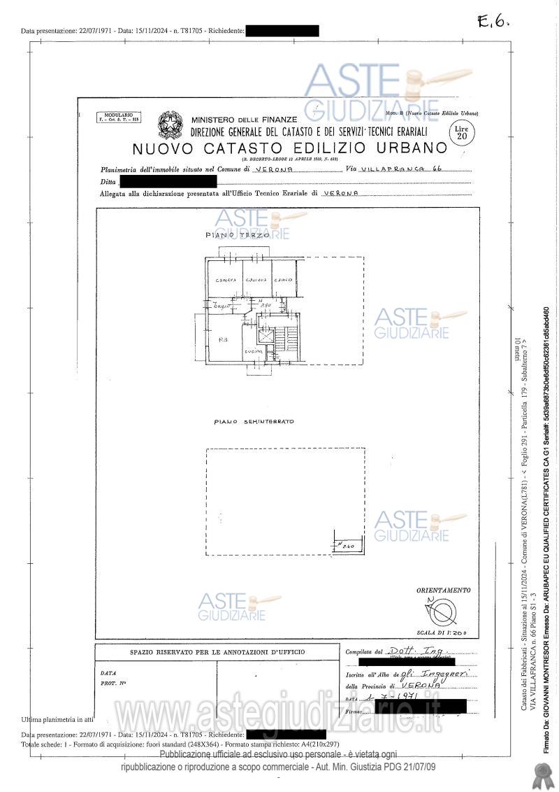 Planimetria del bene