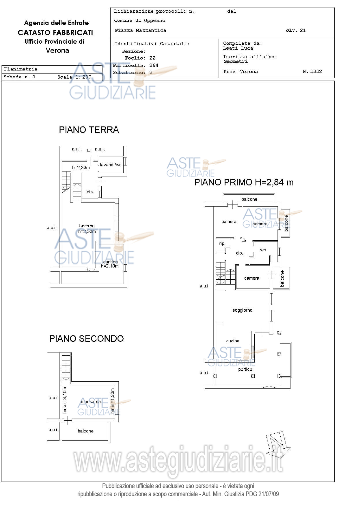 Planimetria del bene