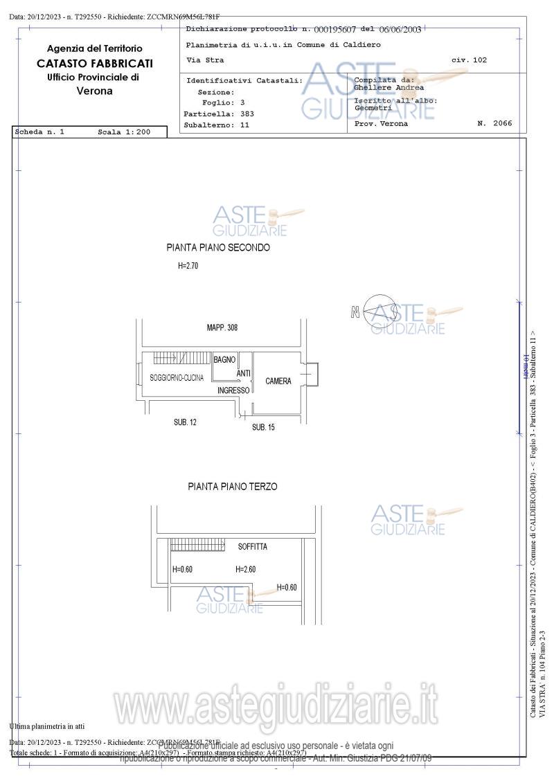 Planimetria del bene