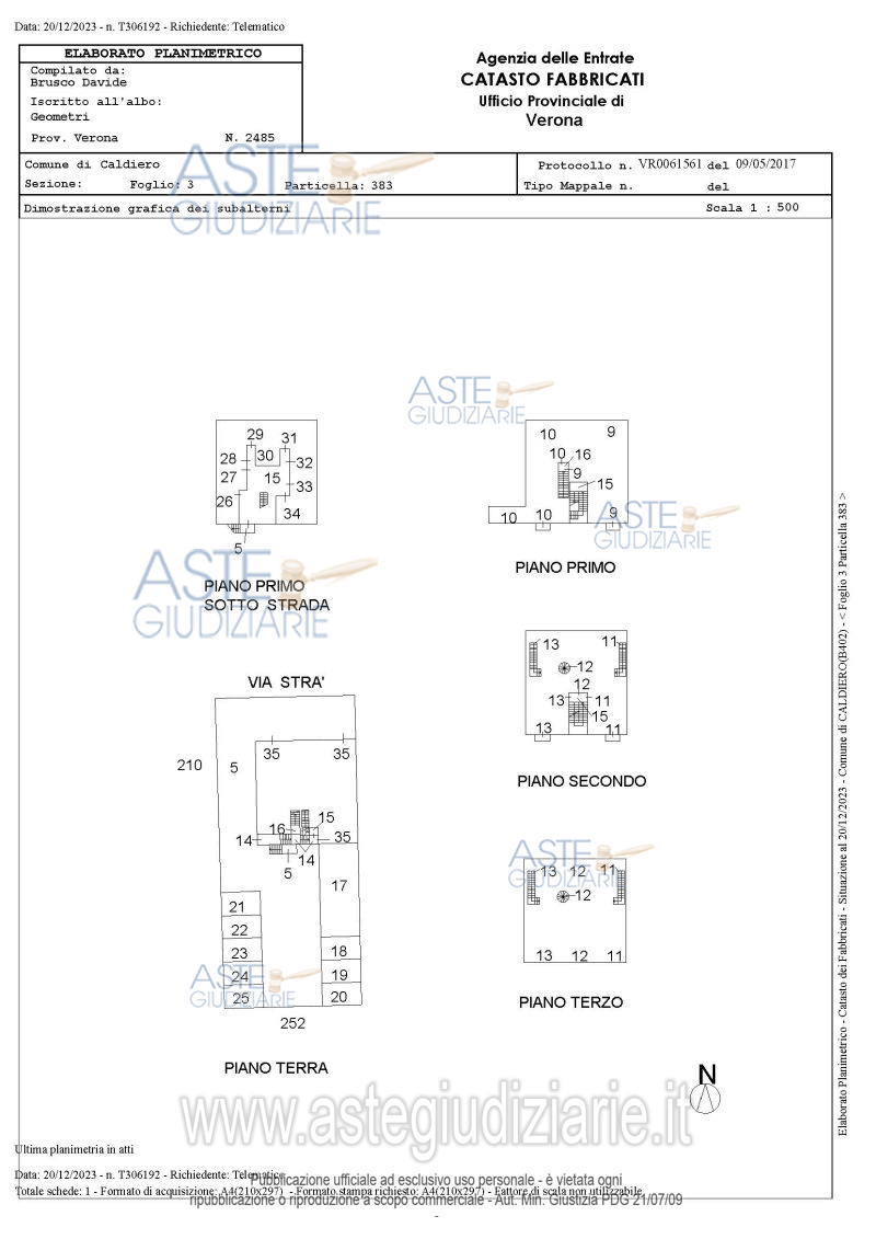 Planimetria del bene
