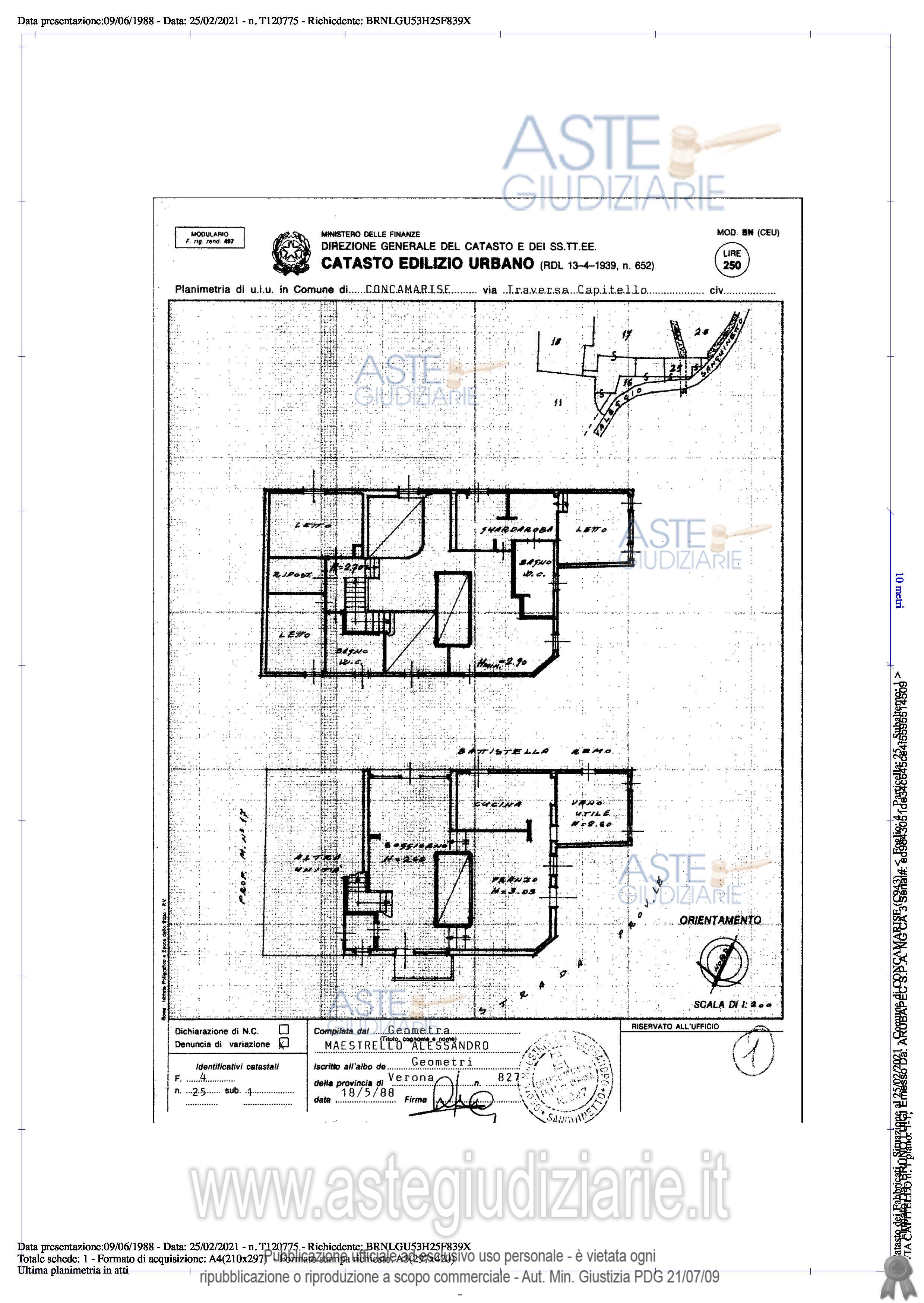 Planimetria del bene