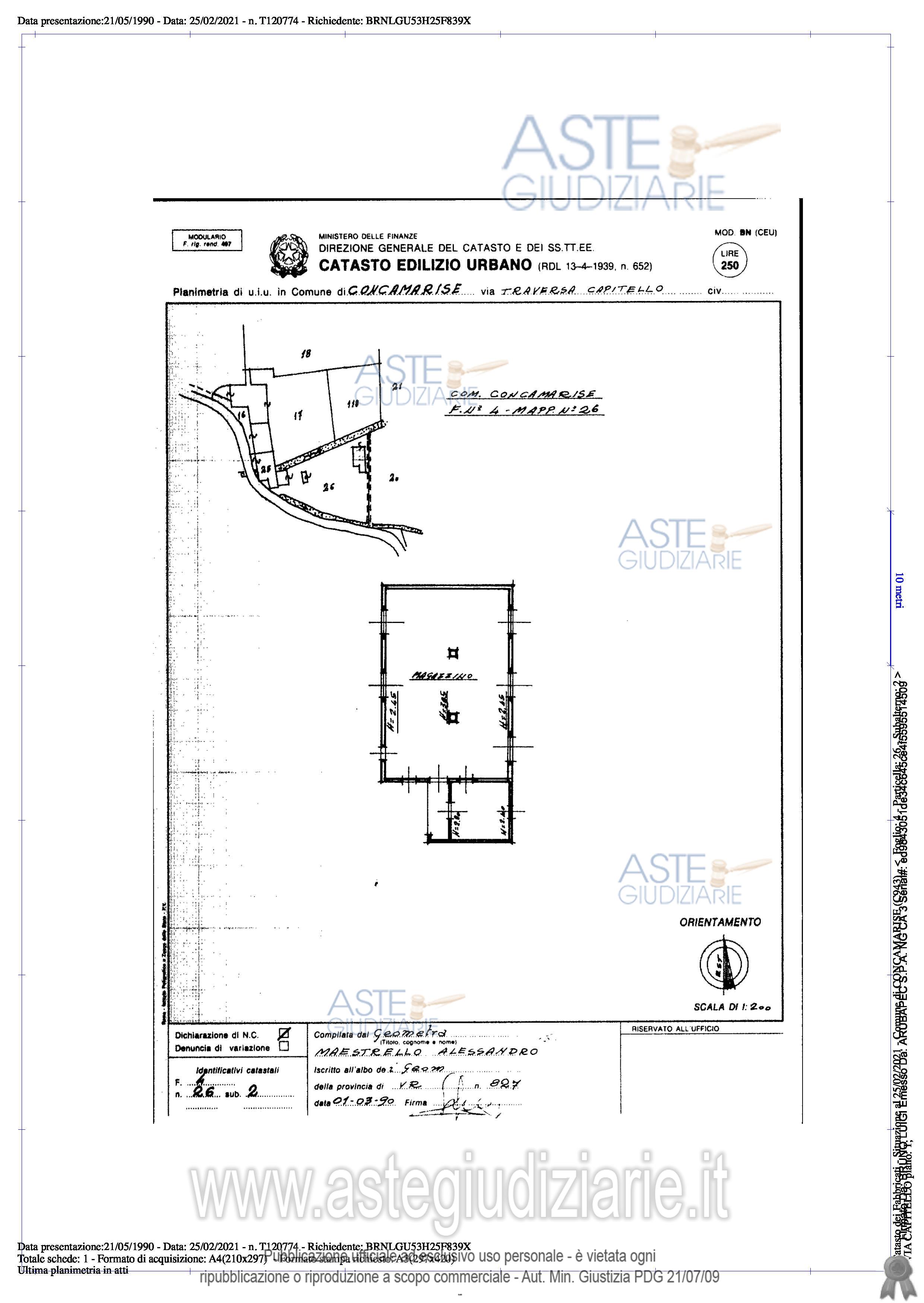 Planimetria del bene