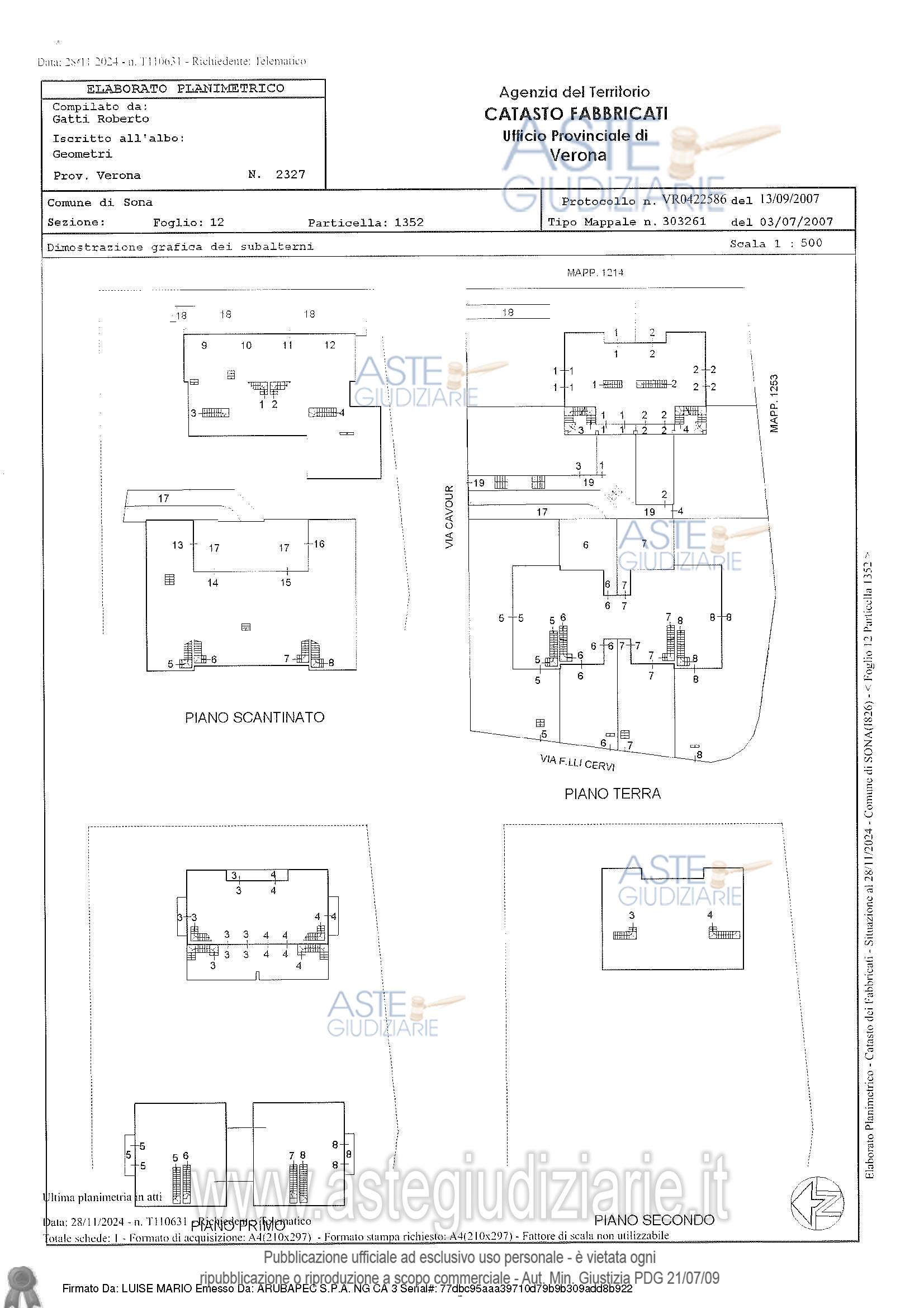 Planimetria del bene