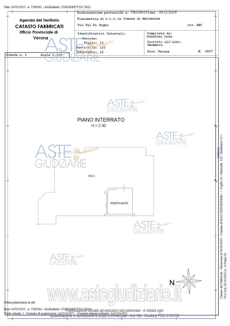 Planimetria del bene