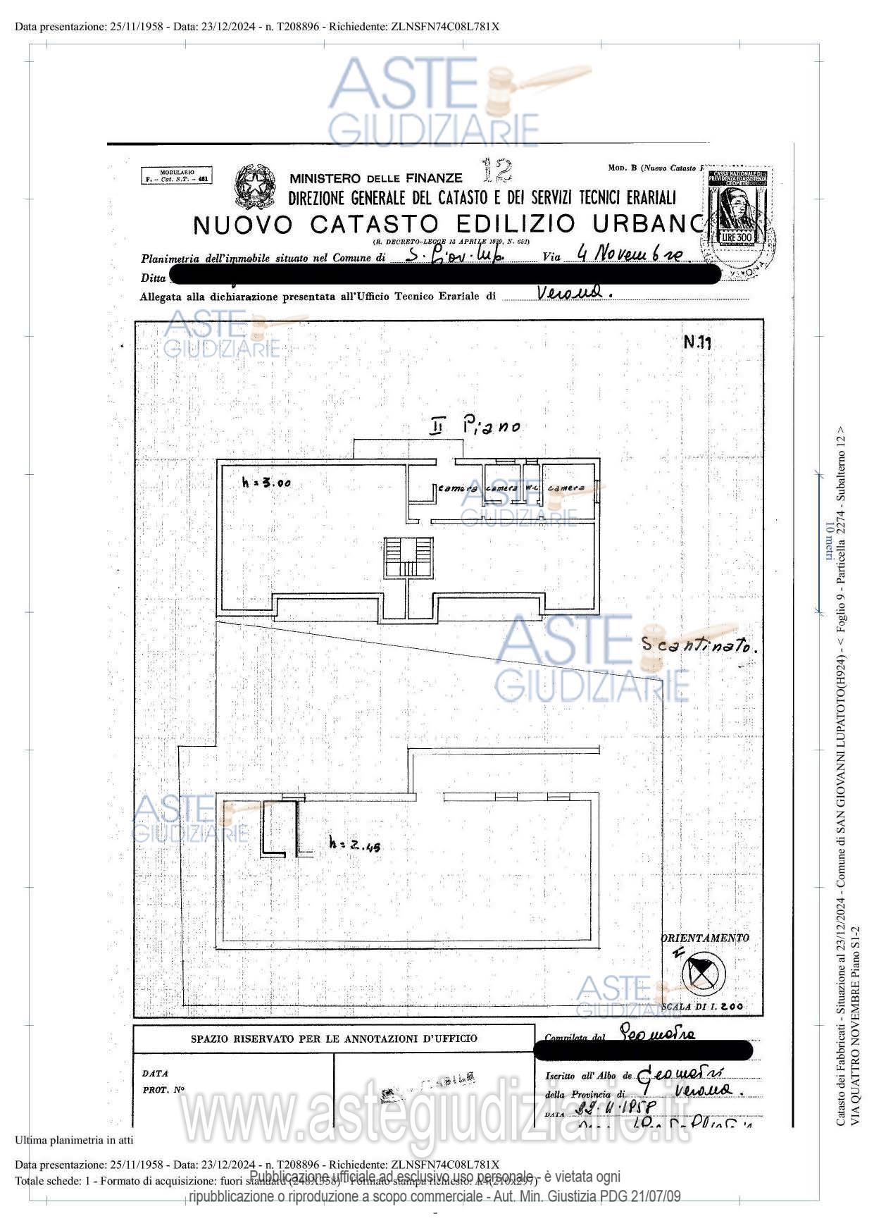 Planimetria del bene