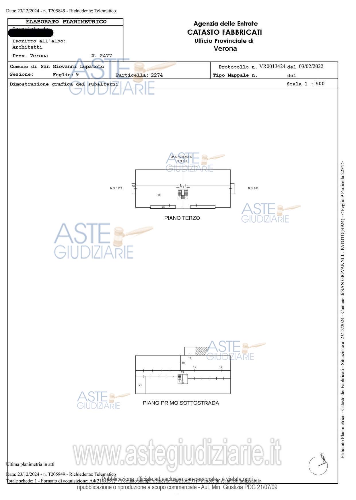 Planimetria del bene