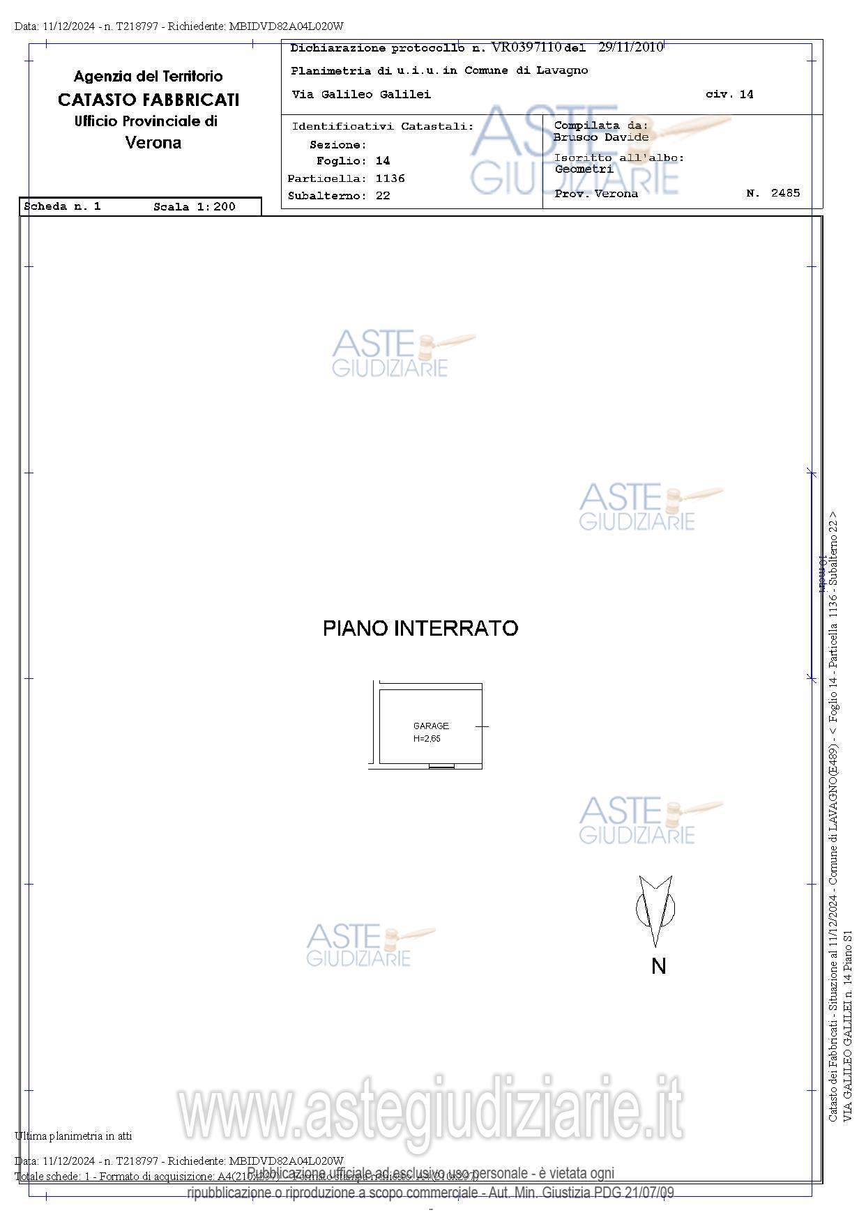 Planimetria del bene