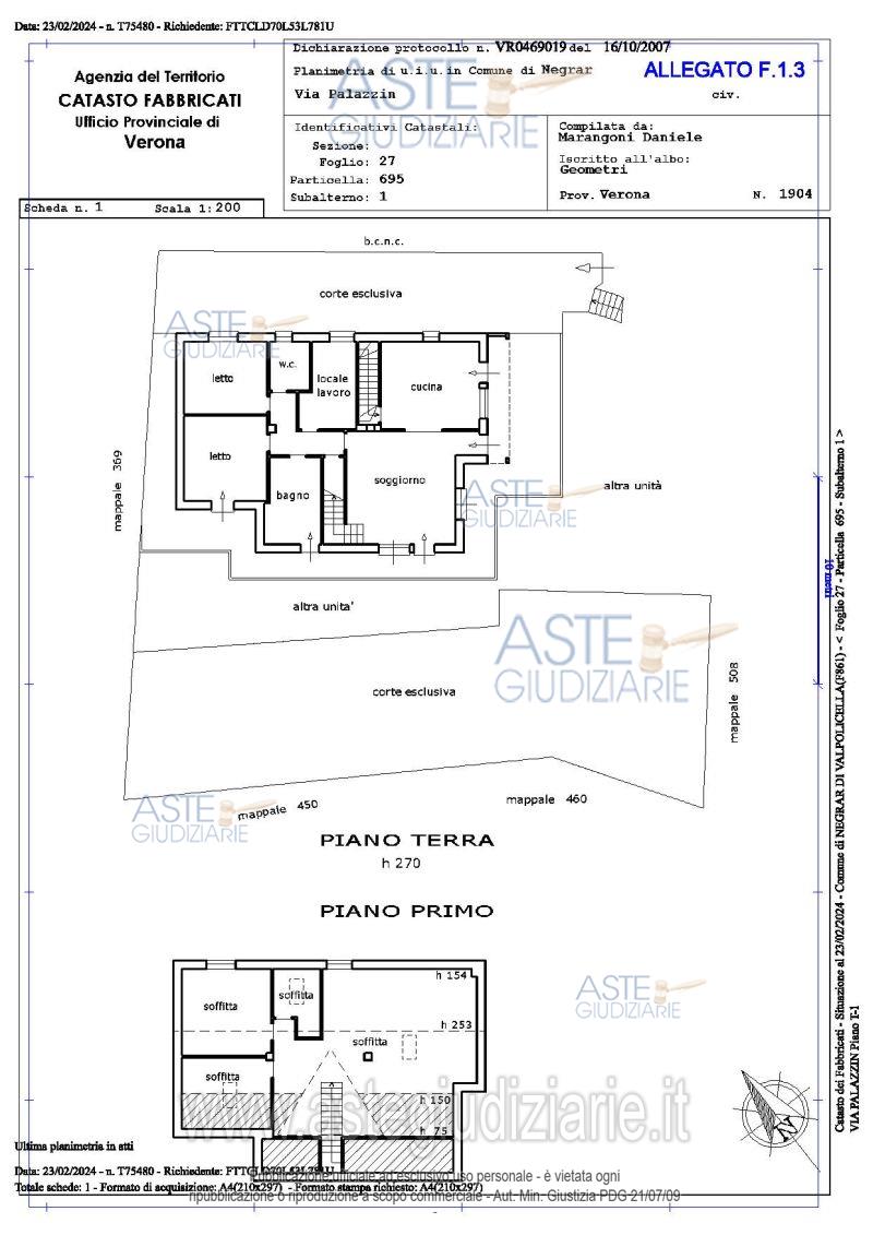 Planimetria del bene