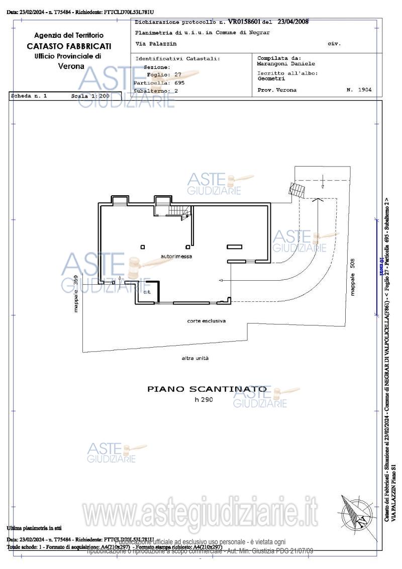 Planimetria del bene