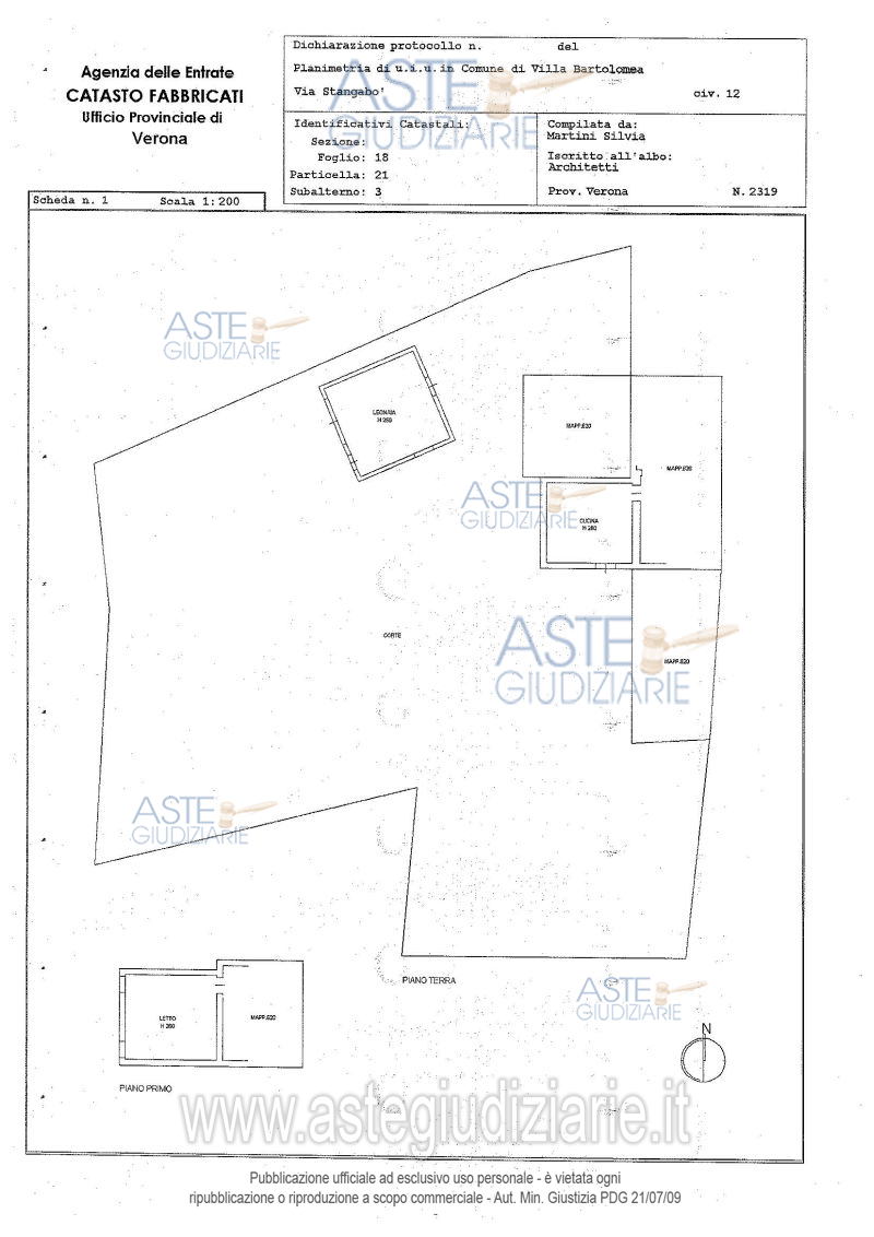 Planimetria del bene