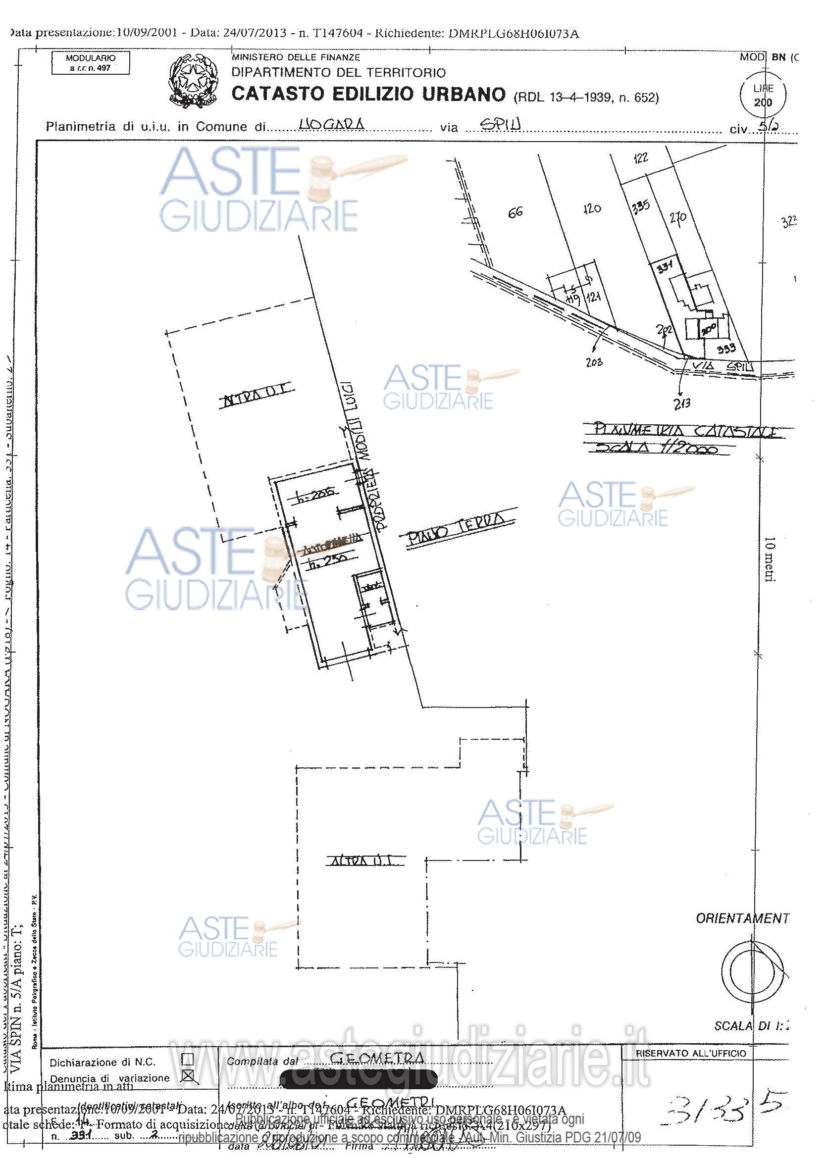 Planimetria del bene