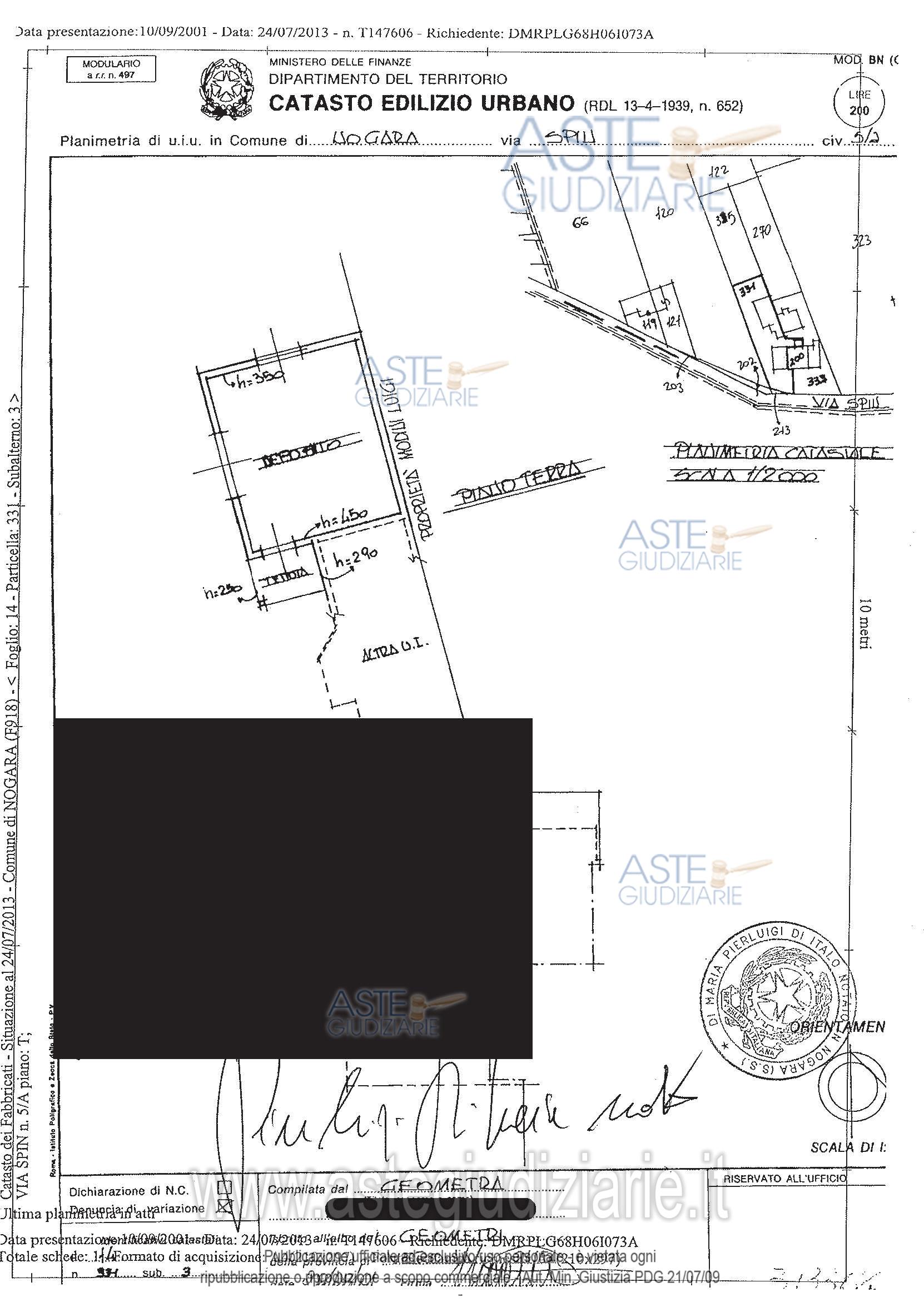 Planimetria del bene