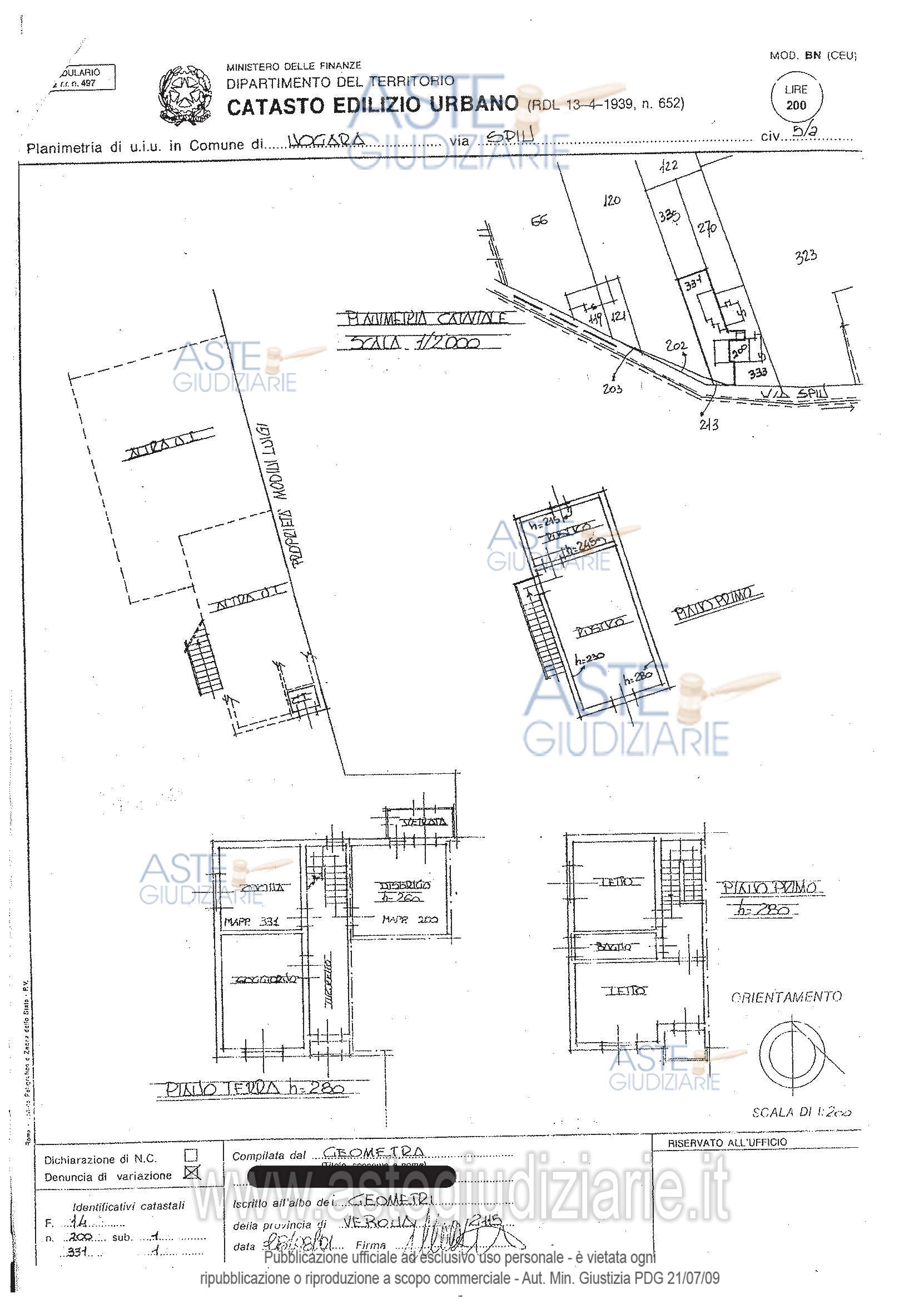 Planimetria del bene