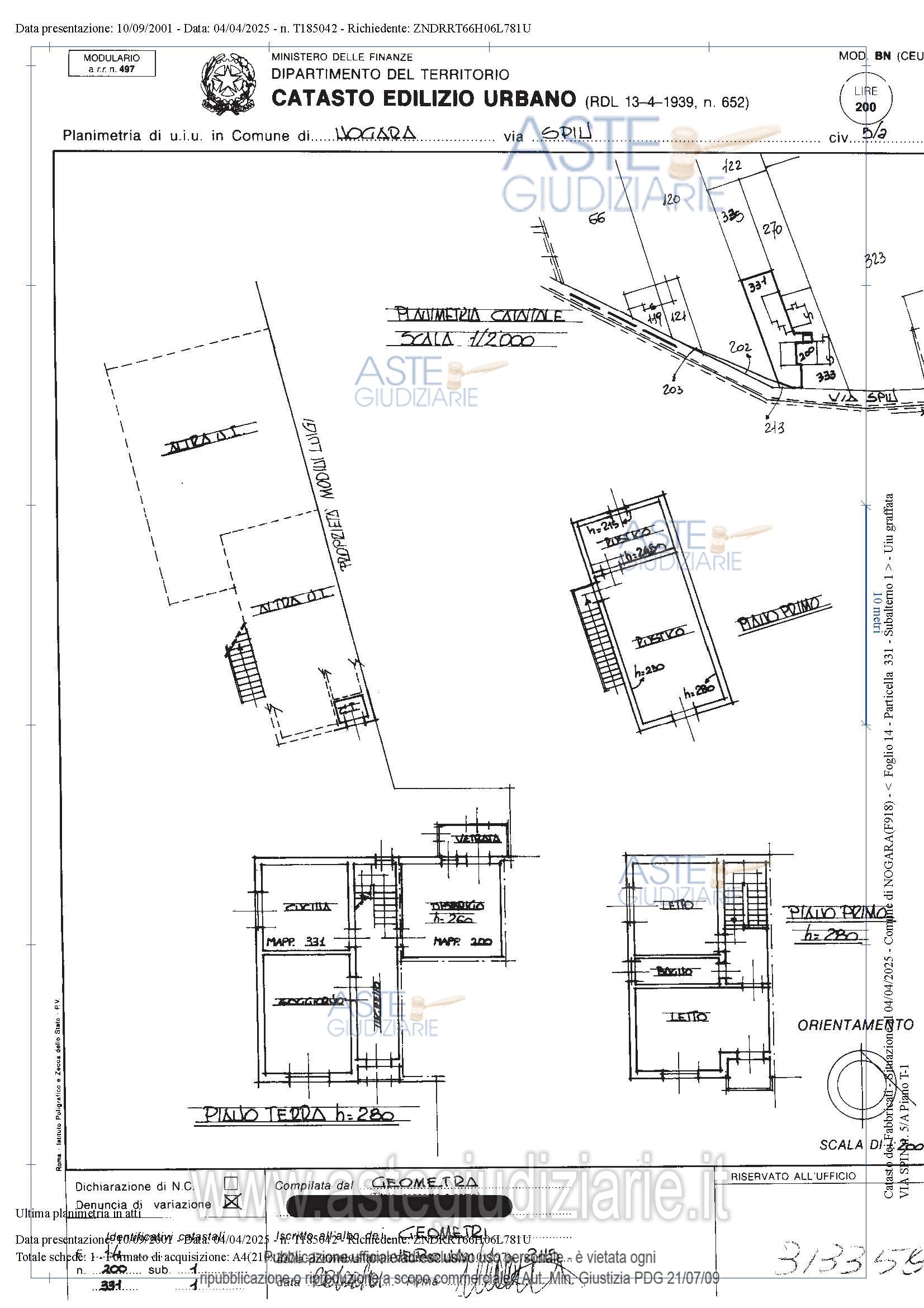 Planimetria del bene