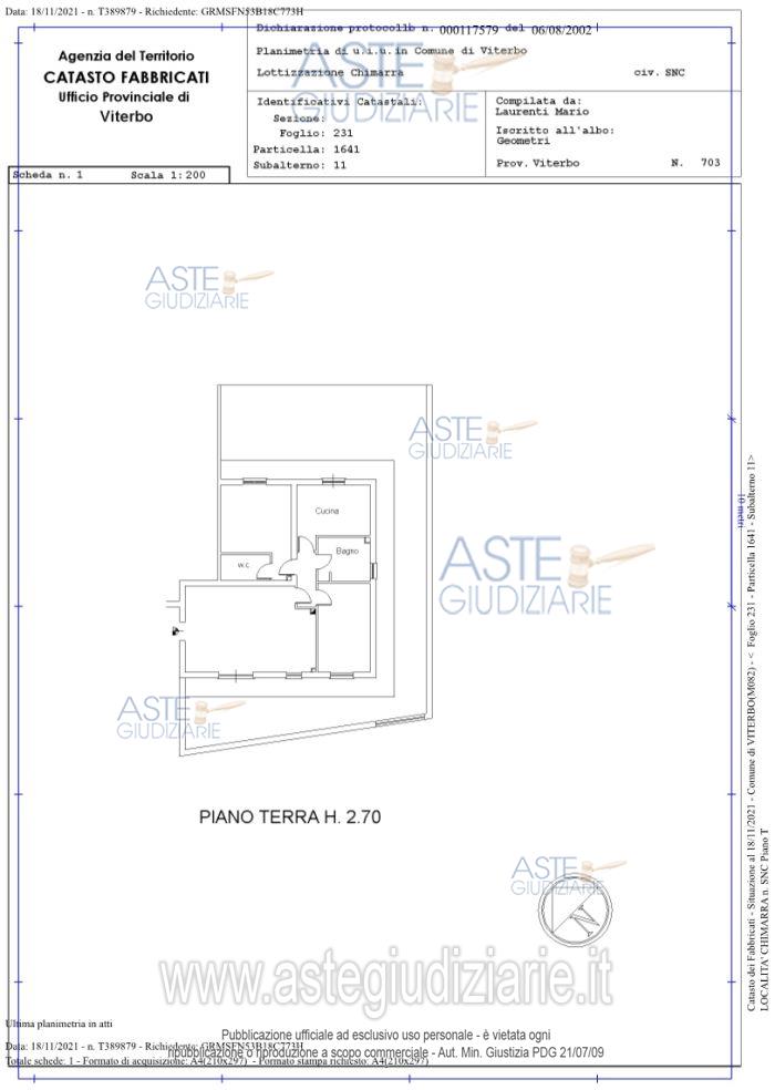 Planimetria del bene