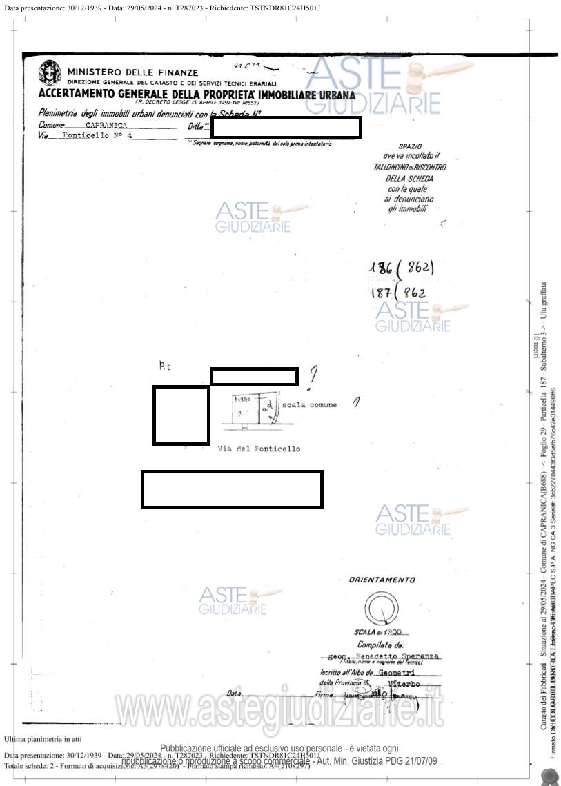 Planimetria del bene