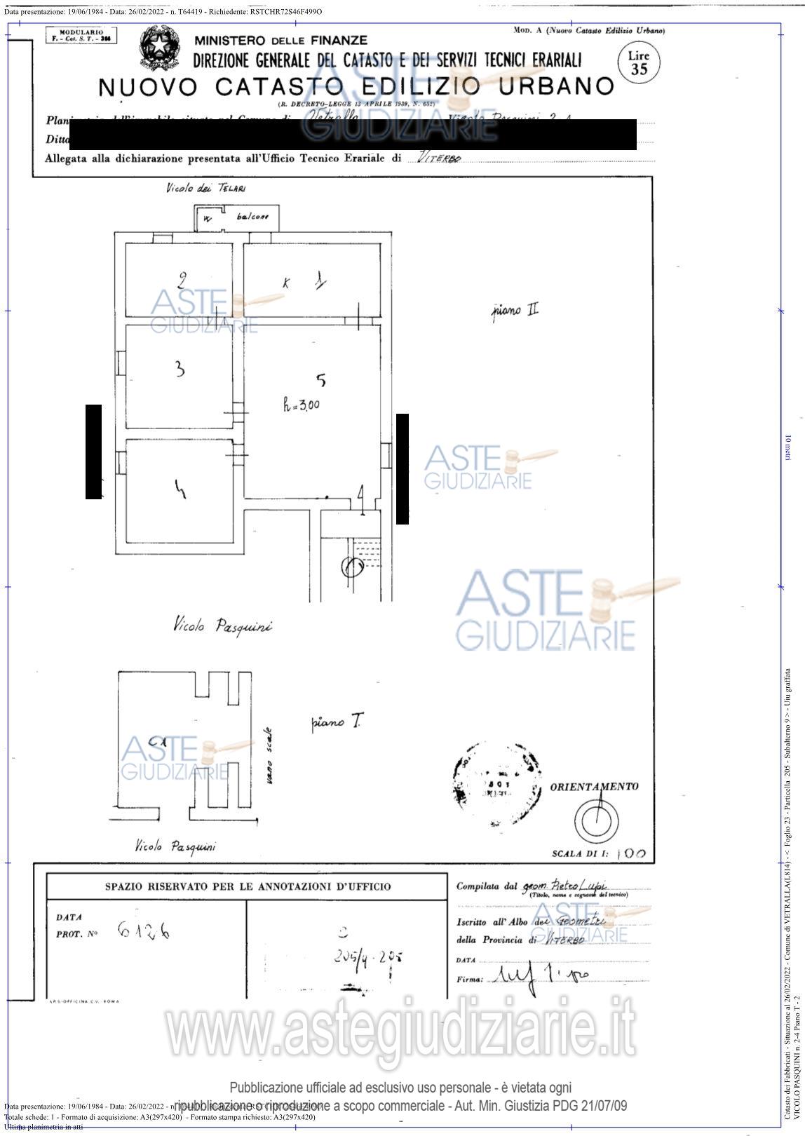 Planimetria del bene