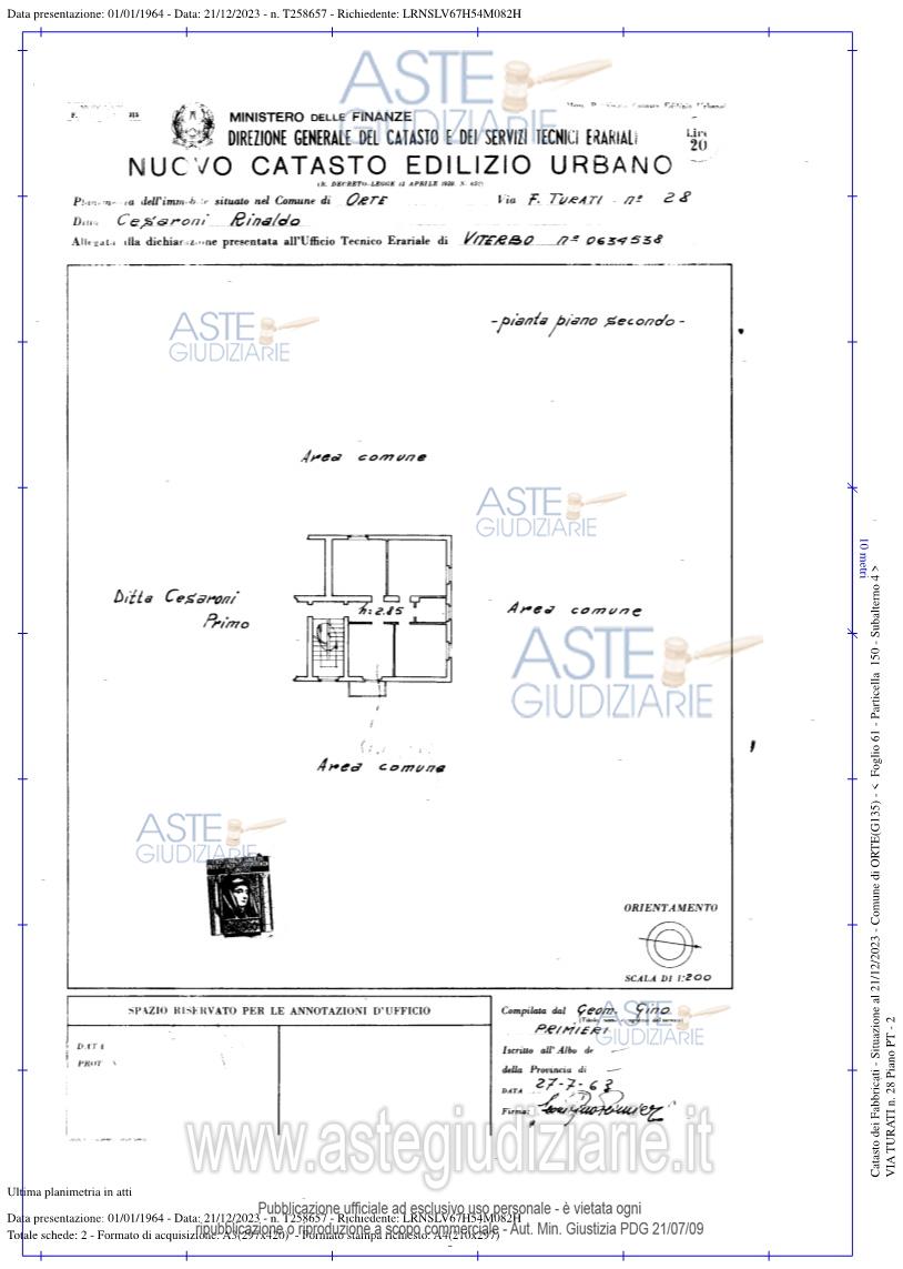 Planimetria del bene