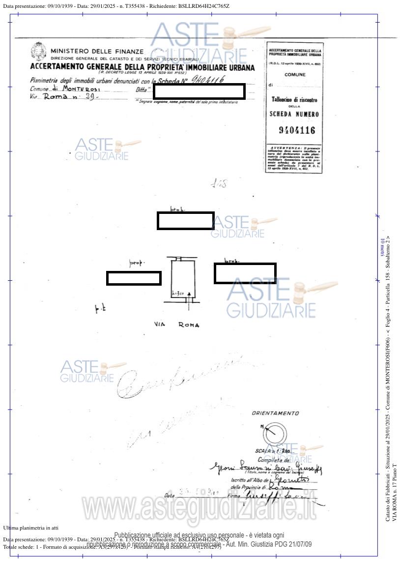 Planimetria del bene