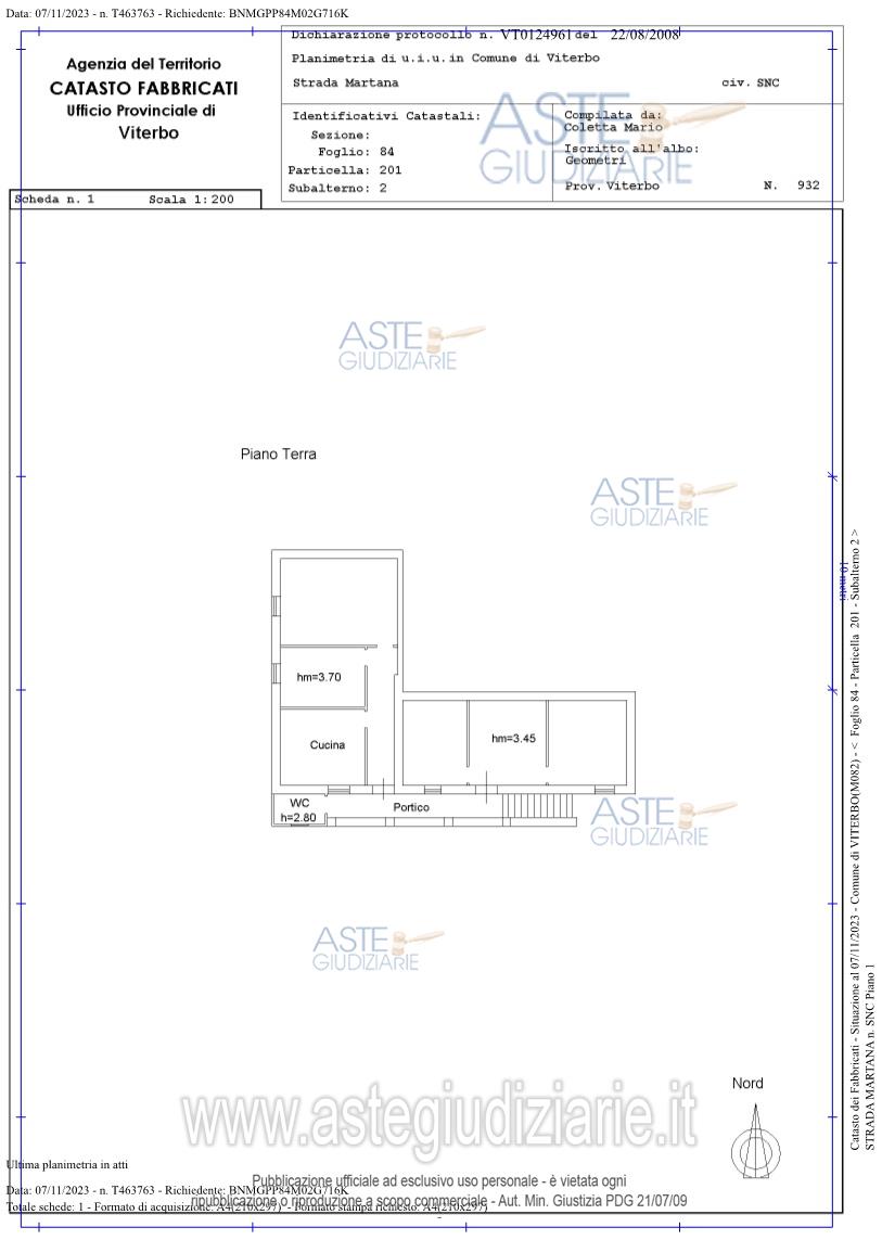 Planimetria del bene