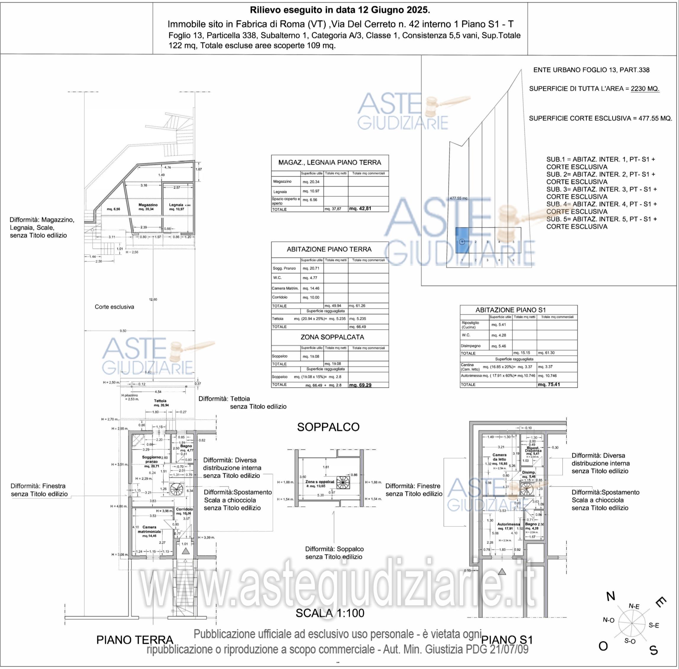 Planimetria del bene