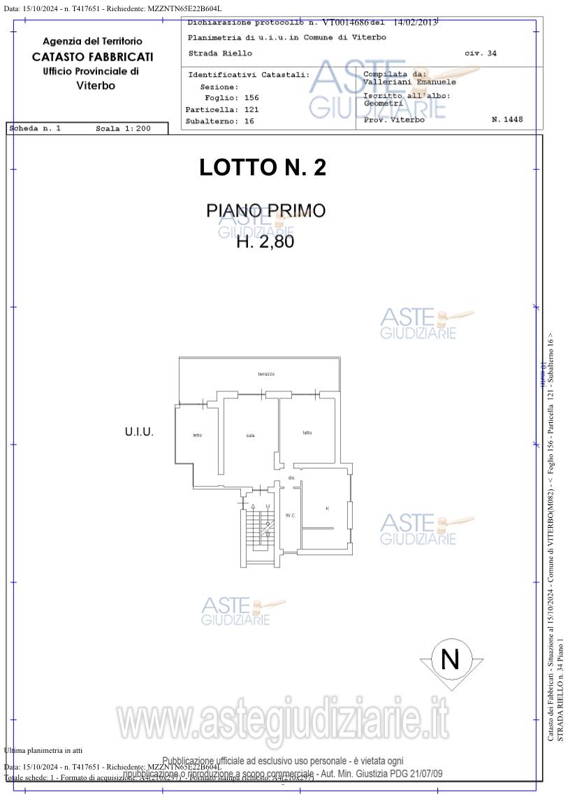 Planimetria del bene