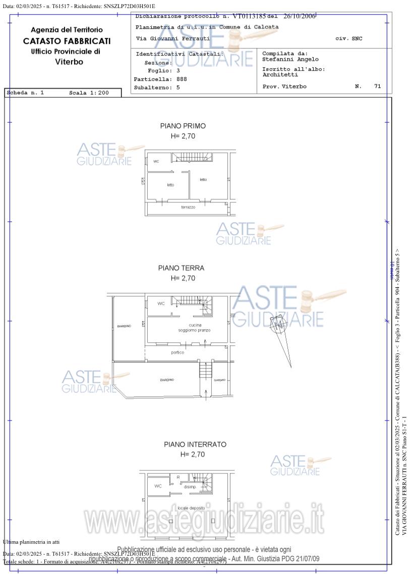 Planimetria del bene