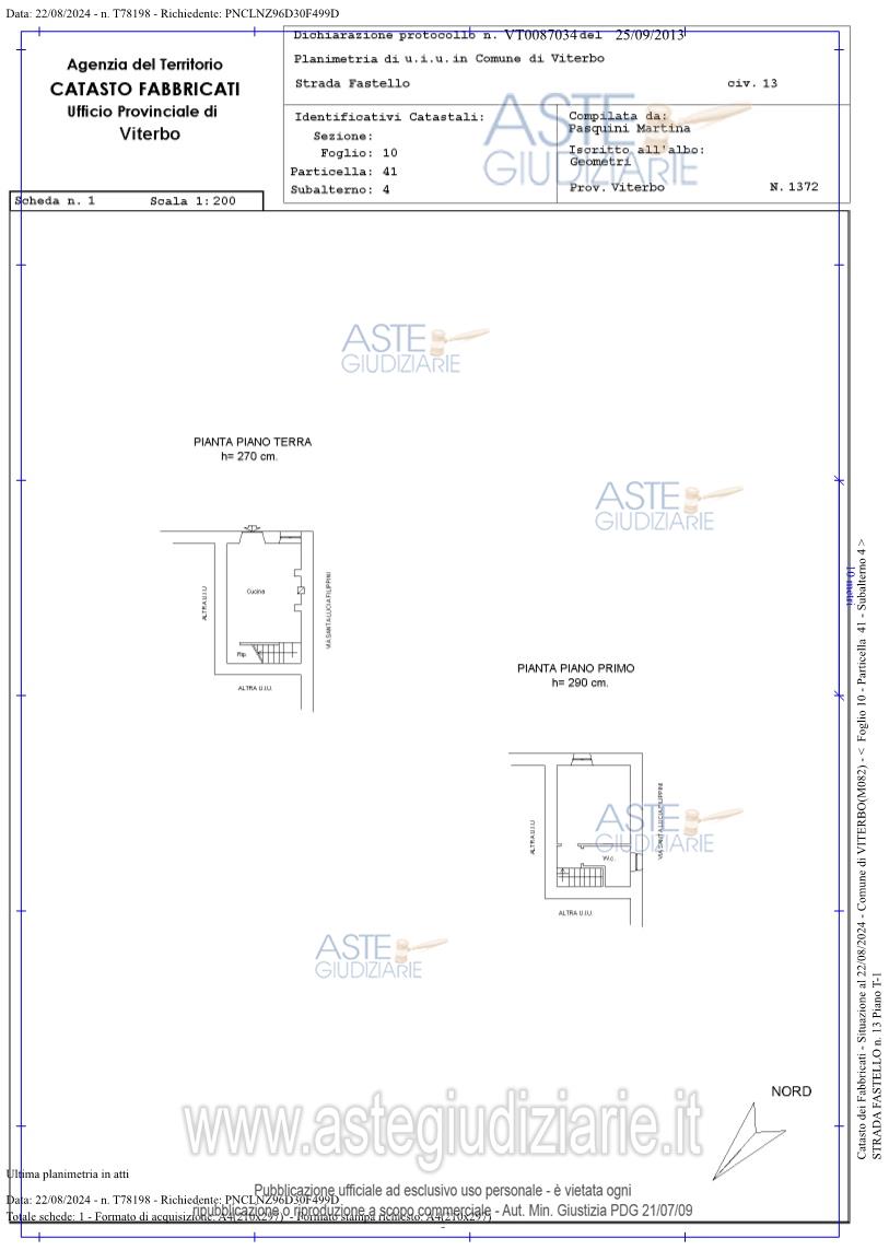 Planimetria del bene
