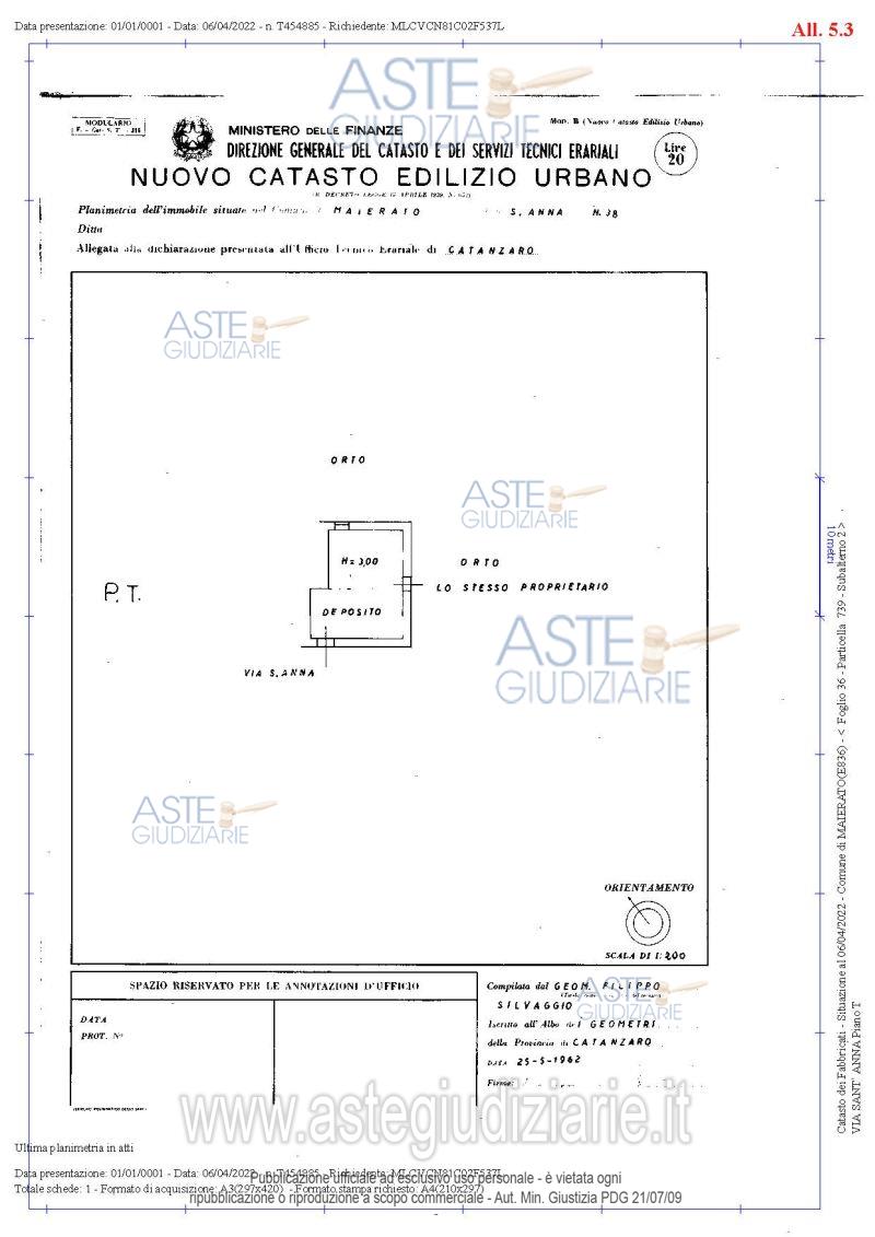 Planimetria del bene