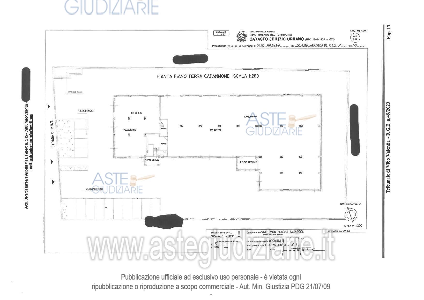 Planimetria del bene